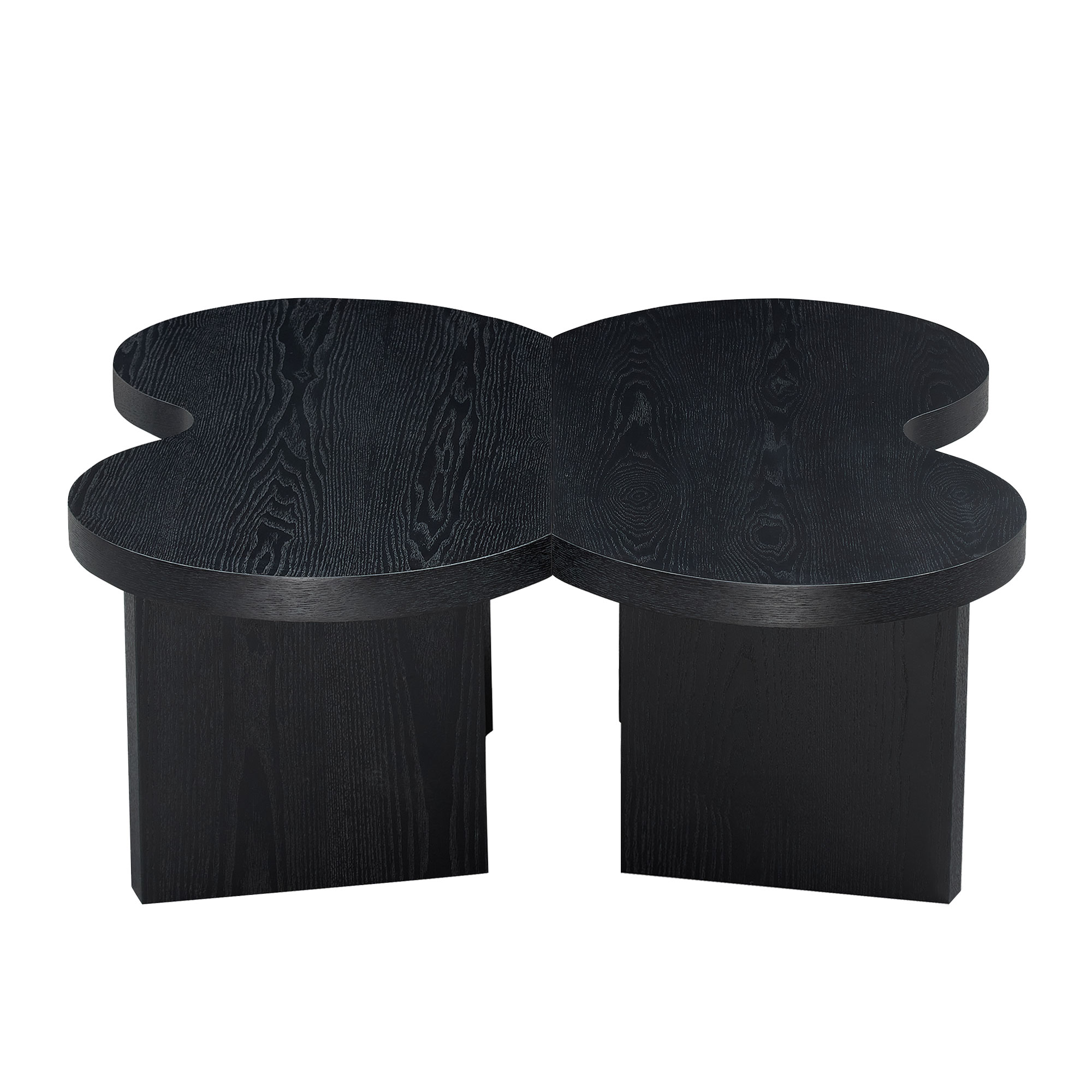 Table café papillon MDF noir, design papillon