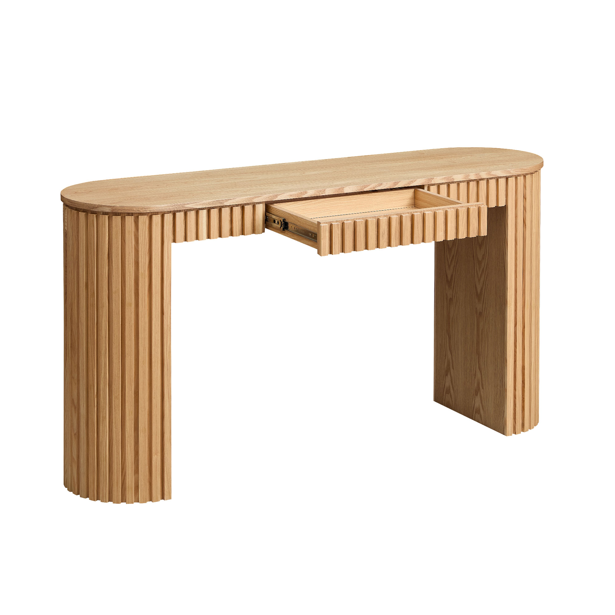 Console moderne 59,05 po tiroir, design rayures verticales