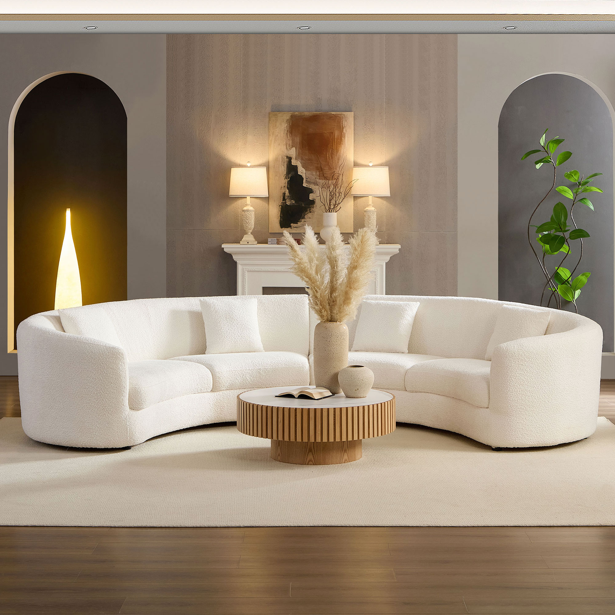 Causeuse Classique Dos Courbé Confortable 4 Coussins