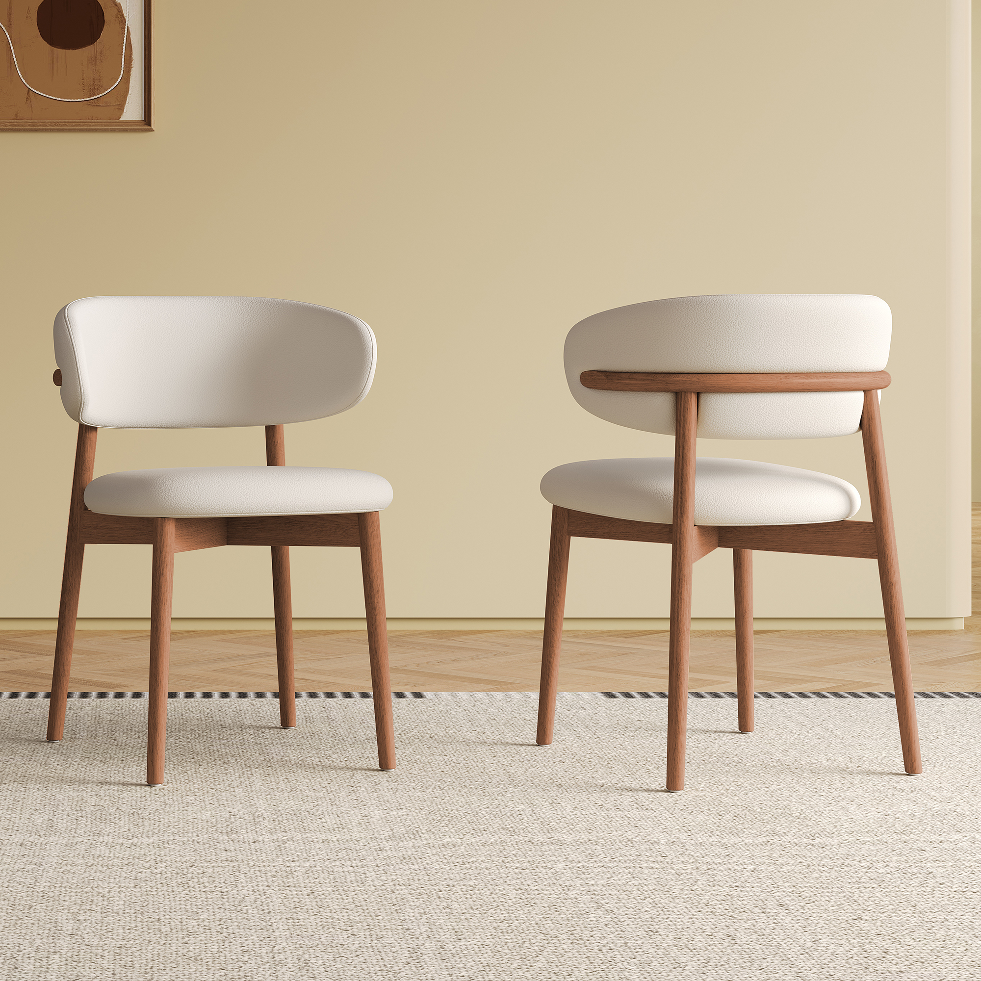 2 Chaises Salle à Manger Mid-Century Bois Pieds W509P316122
