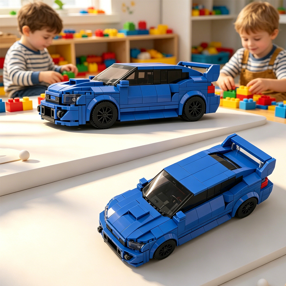 303PCS Blocs construction voiture rallye bleu WRX STI sports