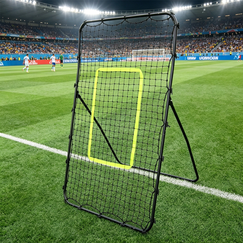 Filet but soccer acier rébound noir ajustable