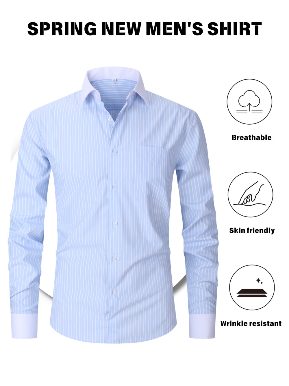 Chemise affaires carreaux rayures manches longues