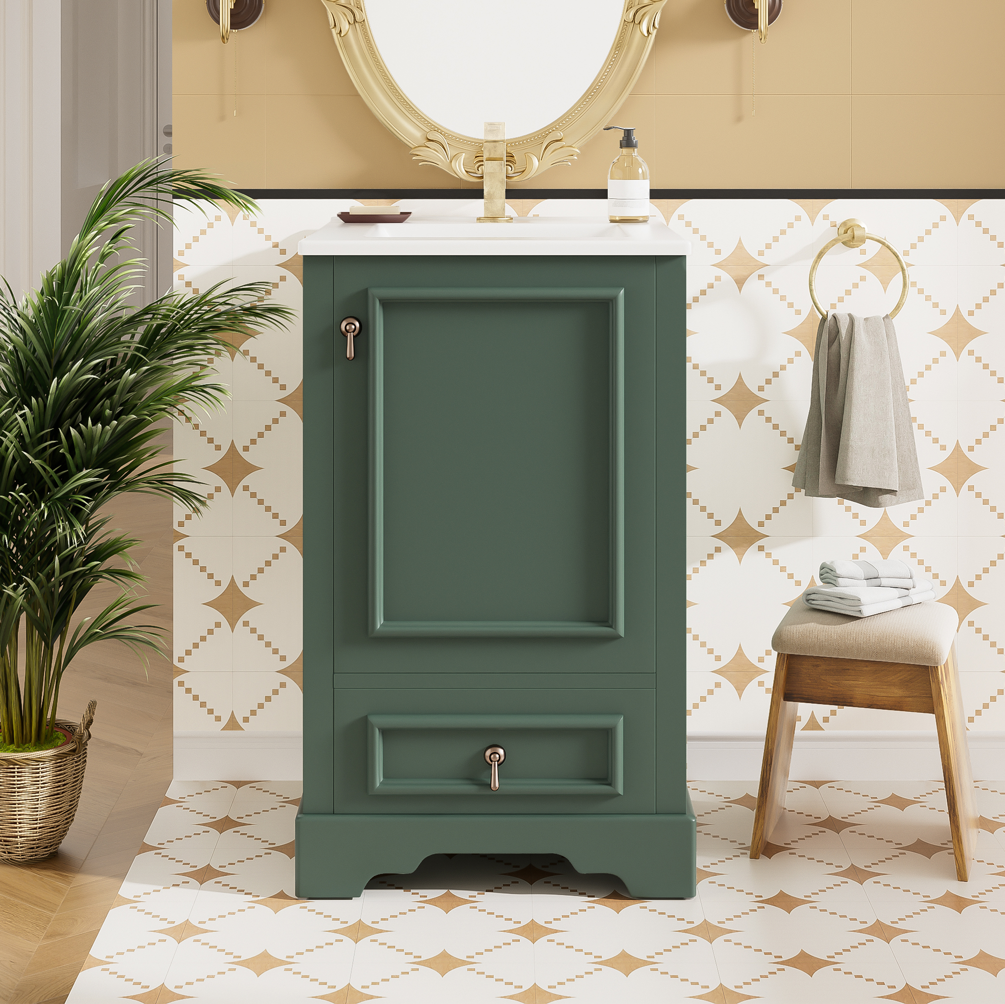 Vanité salle bain 20 po céramique soft-close