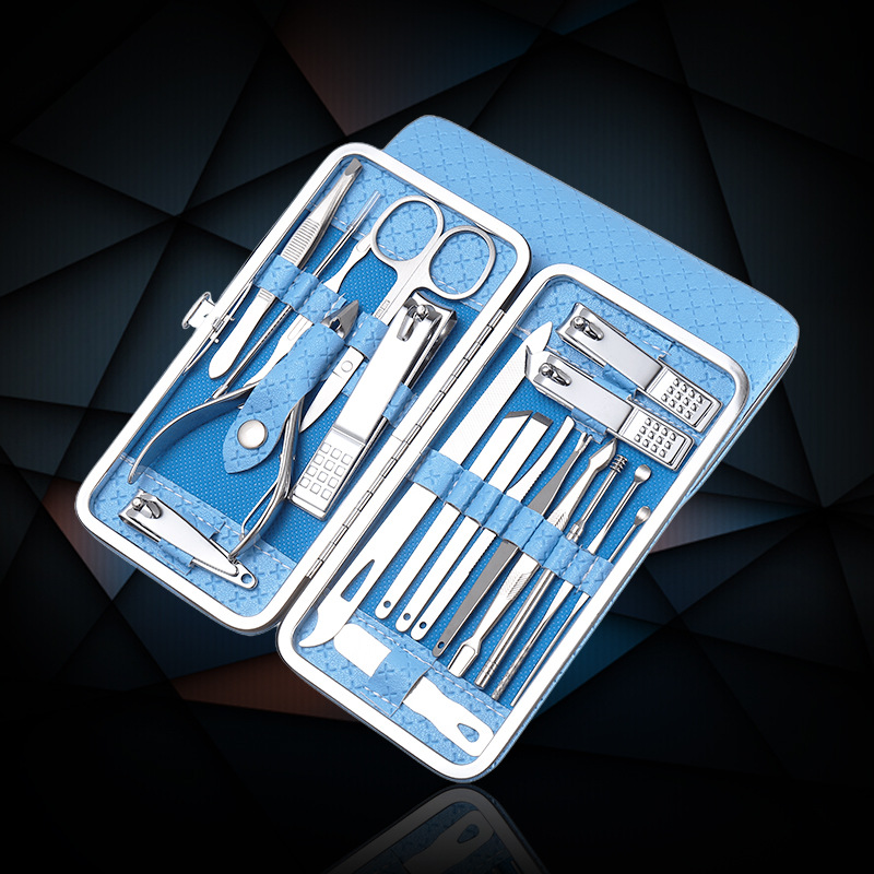 Ensemble manucure professionnel 19 en 1 acier inoxydable