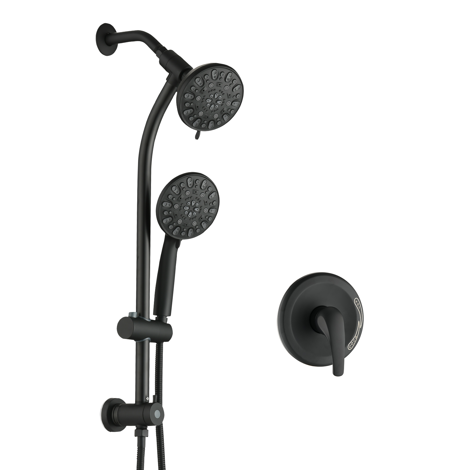 Système douche dual 7 jets avec pomme manuelle