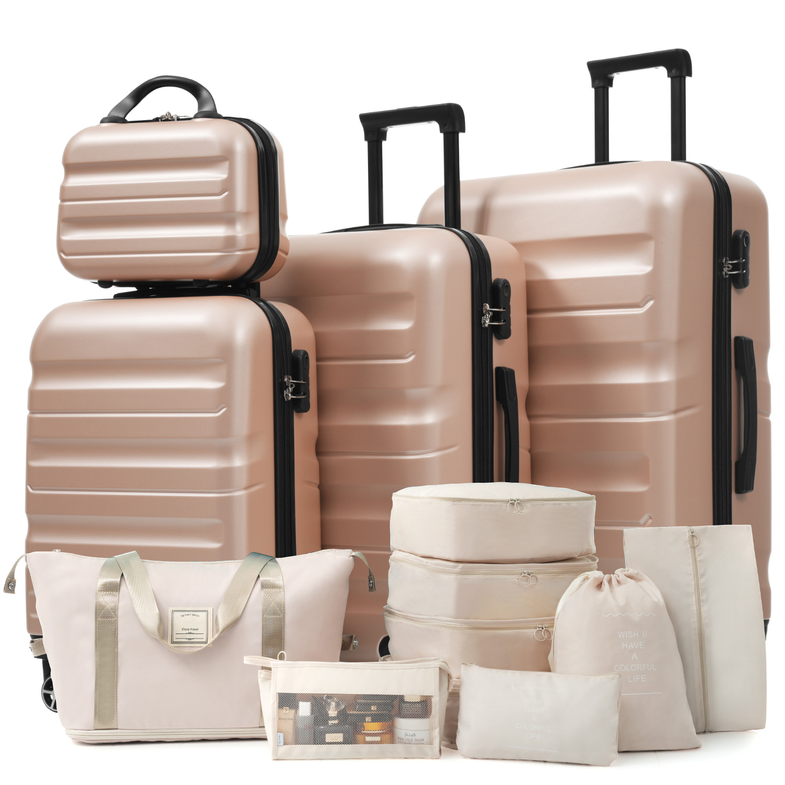 Ensemble bagages ABS rigide léger roues doubles voyage affaires