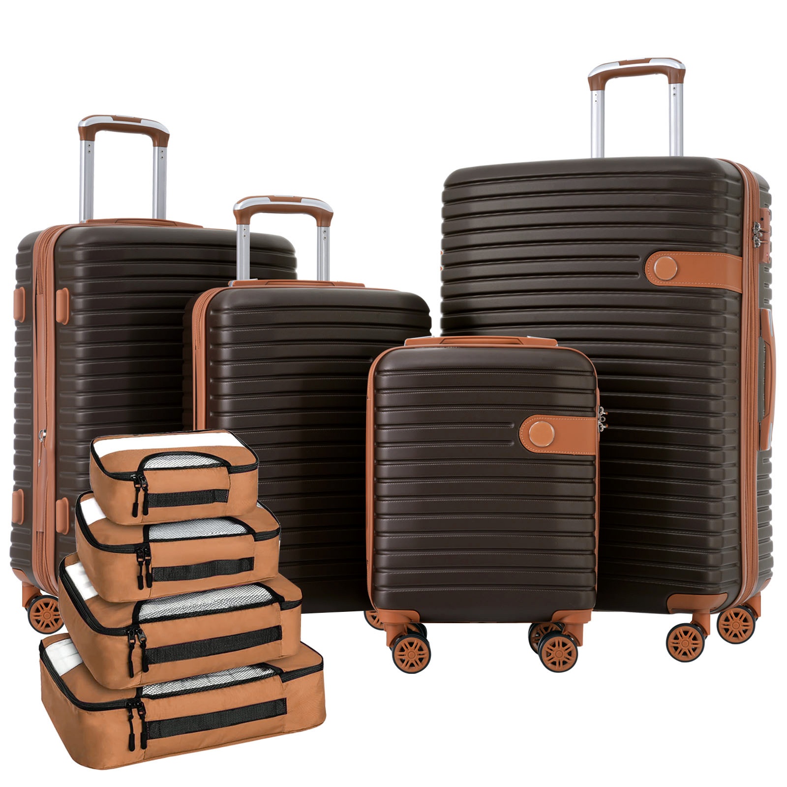Ensemble bagages 4 pièces ABS, extensible, verrou TSA