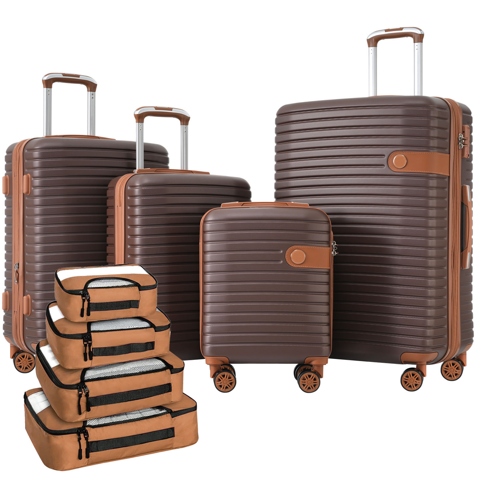 Ensemble 4 valises ABS légères extensibles, 4 cubes
