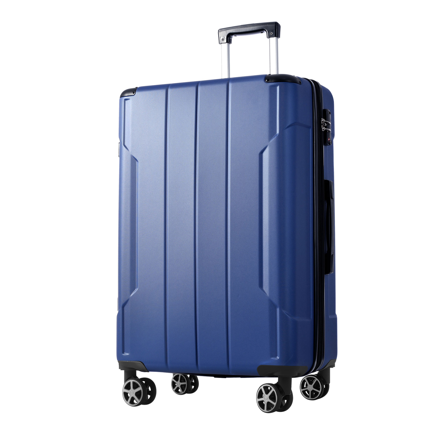 Valise rigide ABS 28" roues doubles, extensible, bleu