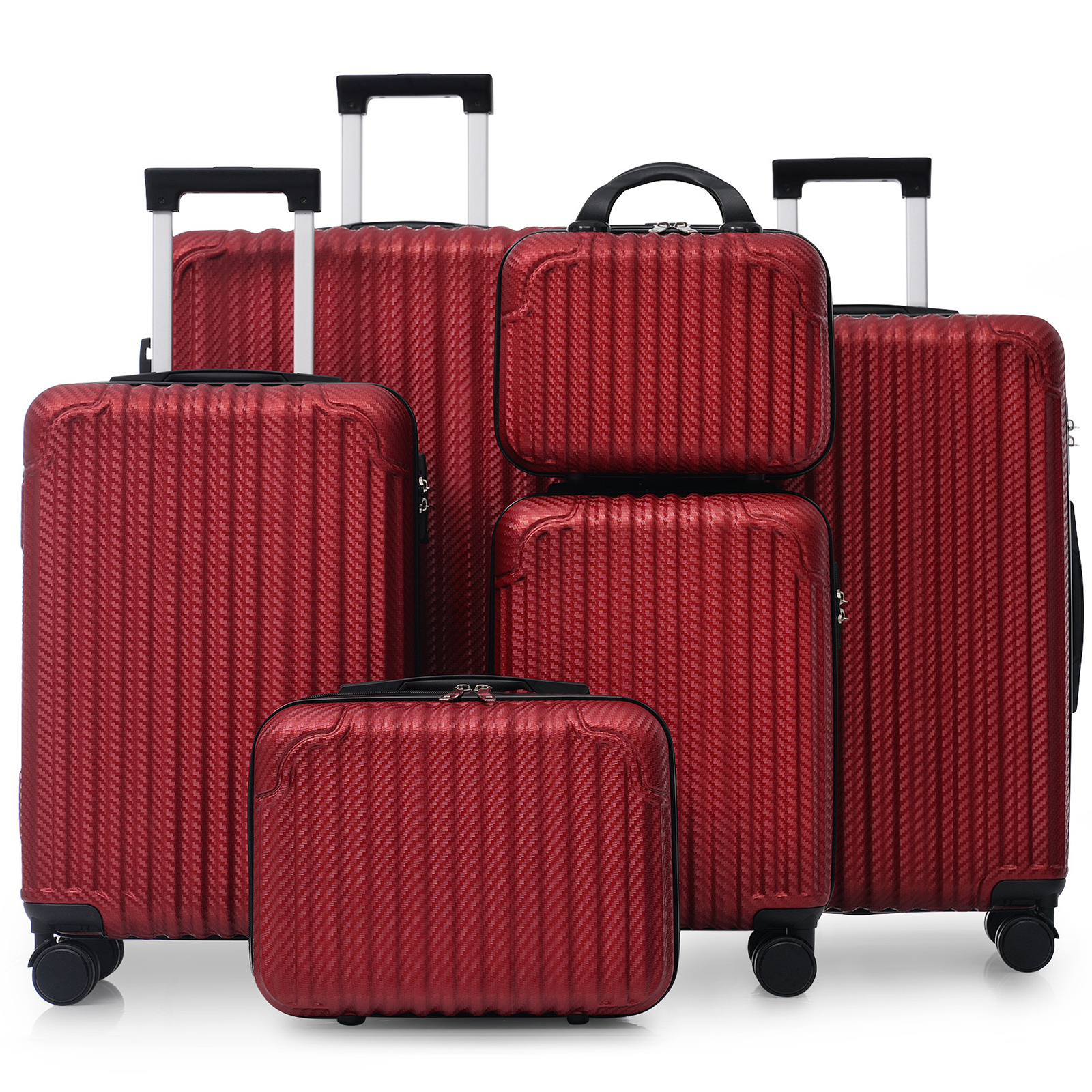 Ensemble 6 bagages coque ABS rigide roulettes TSA