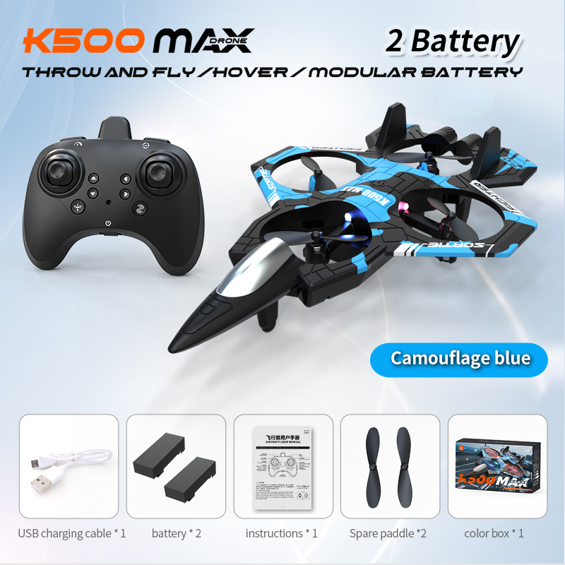 Drone K500 Bleu Double Électrique