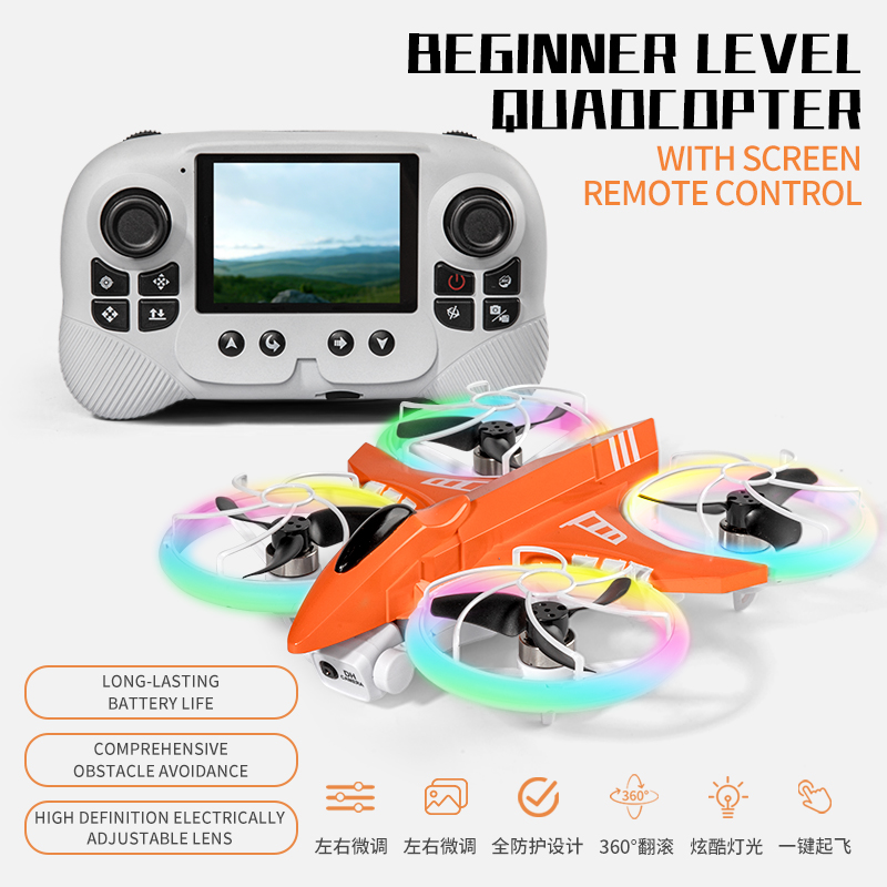 Drone X3 écran 2,8po double moteur orange