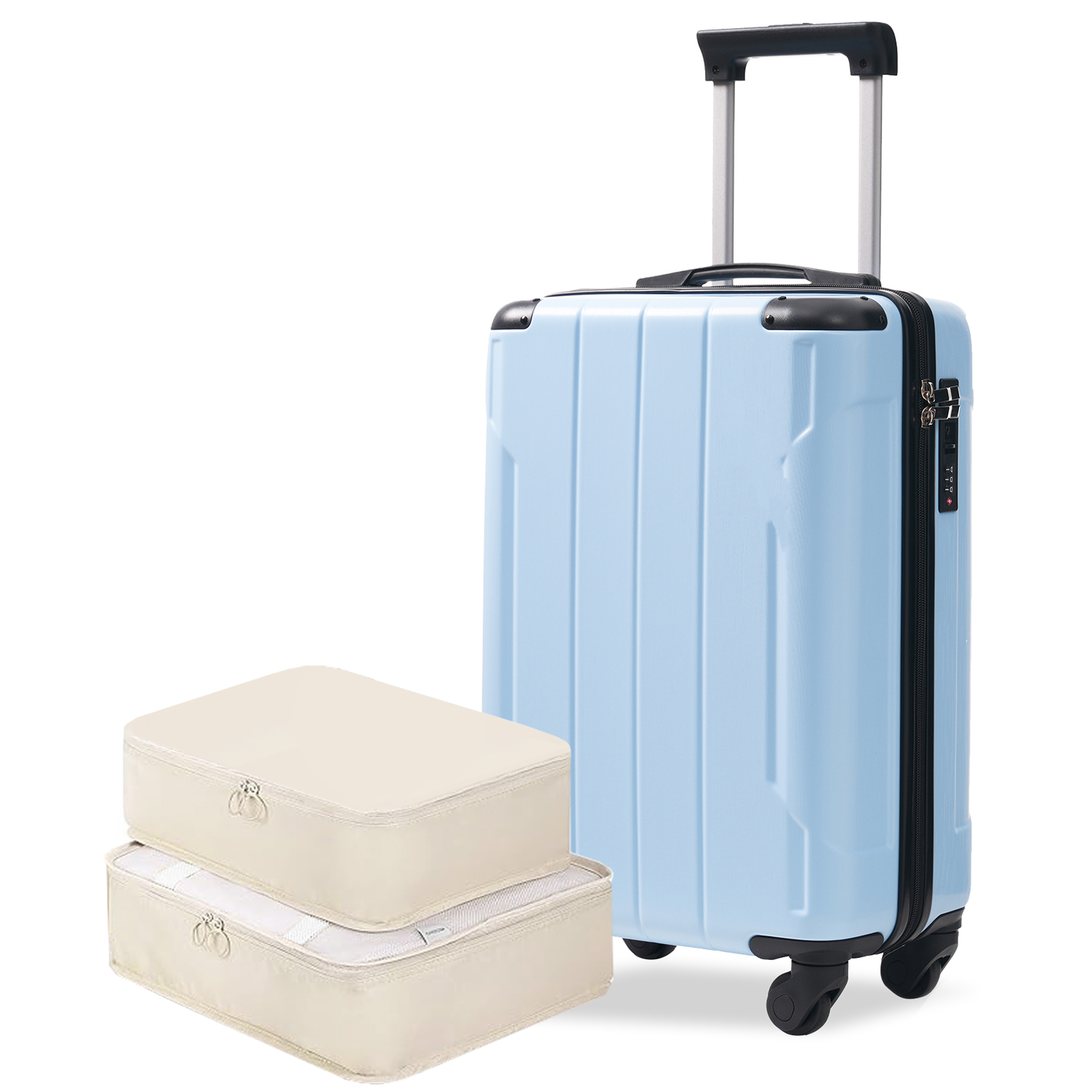 Bagage cabine 20 po rigide ABS à roulettes verrou TSA
