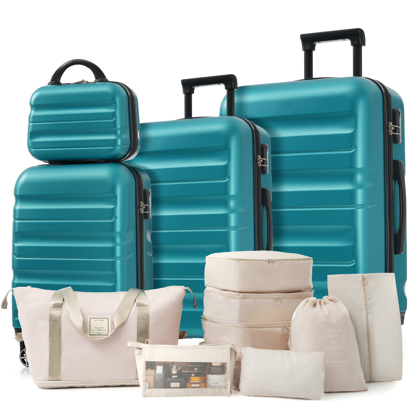Ensemble valises ABS rigides roues doubles voyage