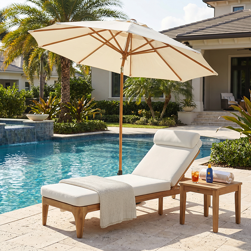 TOPMAX Méridienne acacia, recliner ajustable, beige