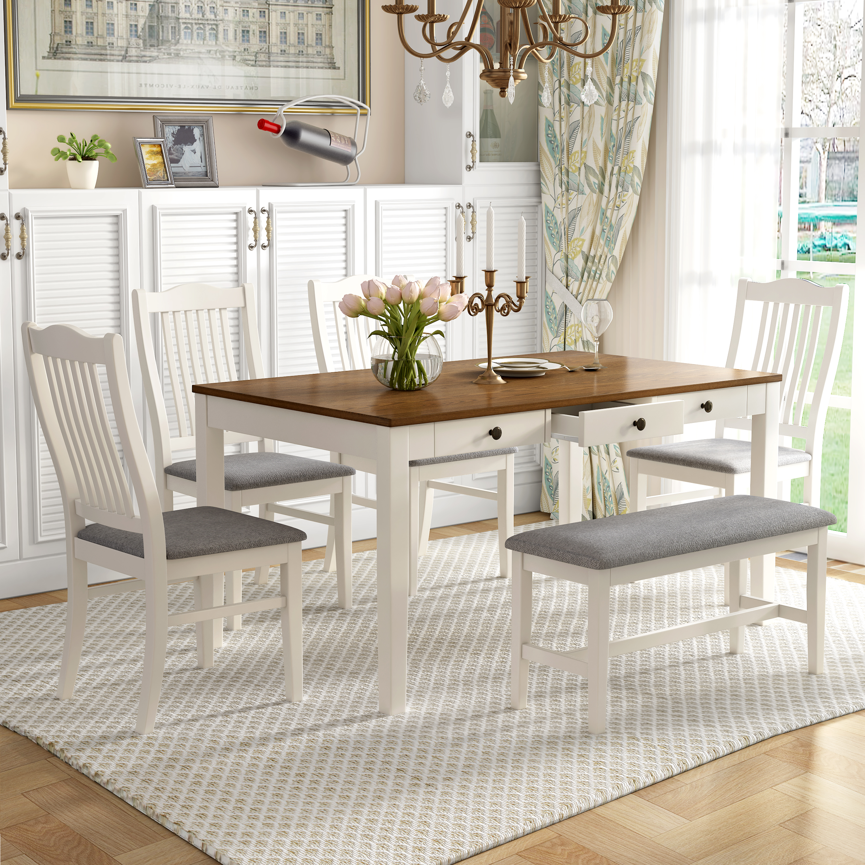 TOPMAX Ensemble dîner 6 pièces, blanc, SKU SP000006AAA