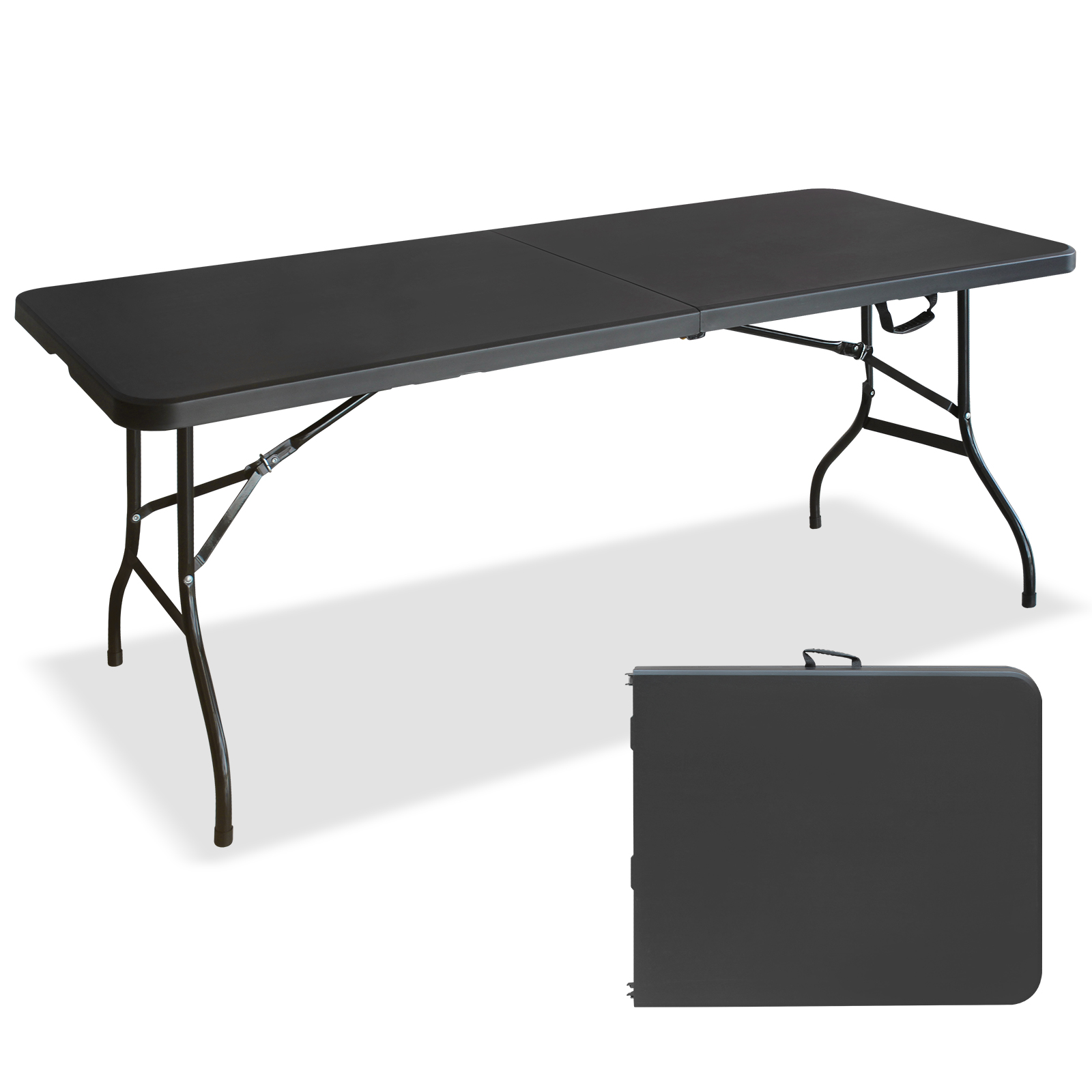 Table pique-nique pliante 6pi noire loisir extérieur