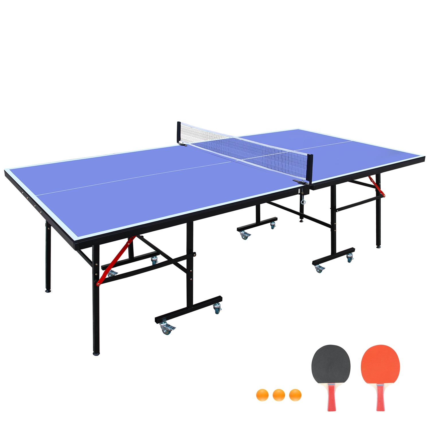 Table tennis 8 pi pliable jeu complet filet pagaies balles