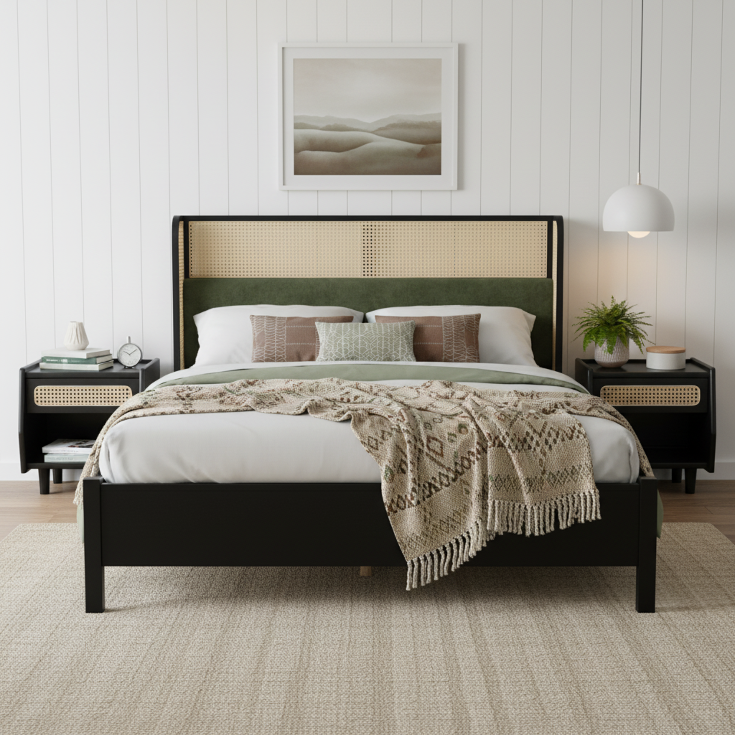 Lit king size 800lbs noir vert sans ressort
