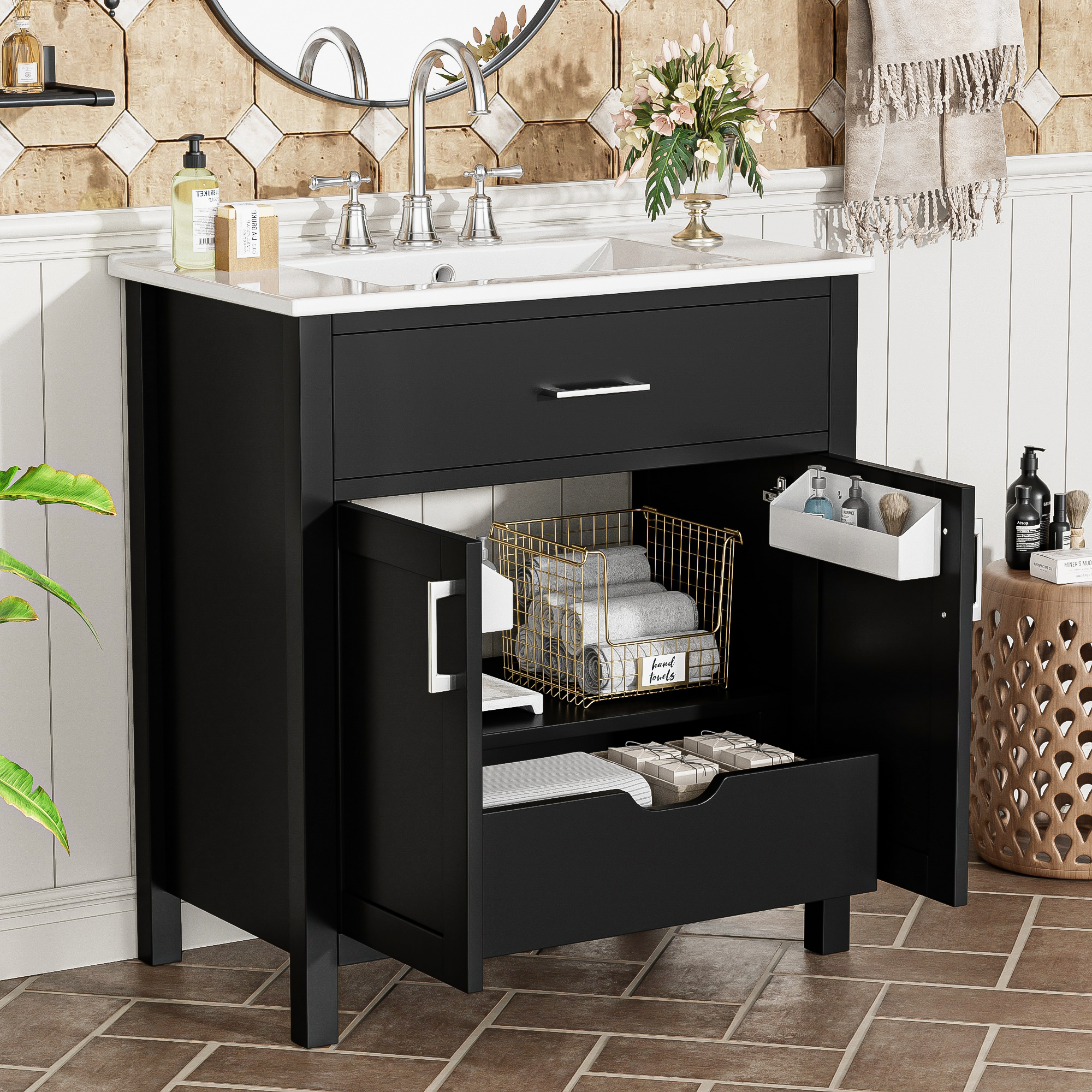 Vanité 30 po céramique, petit salle de bain