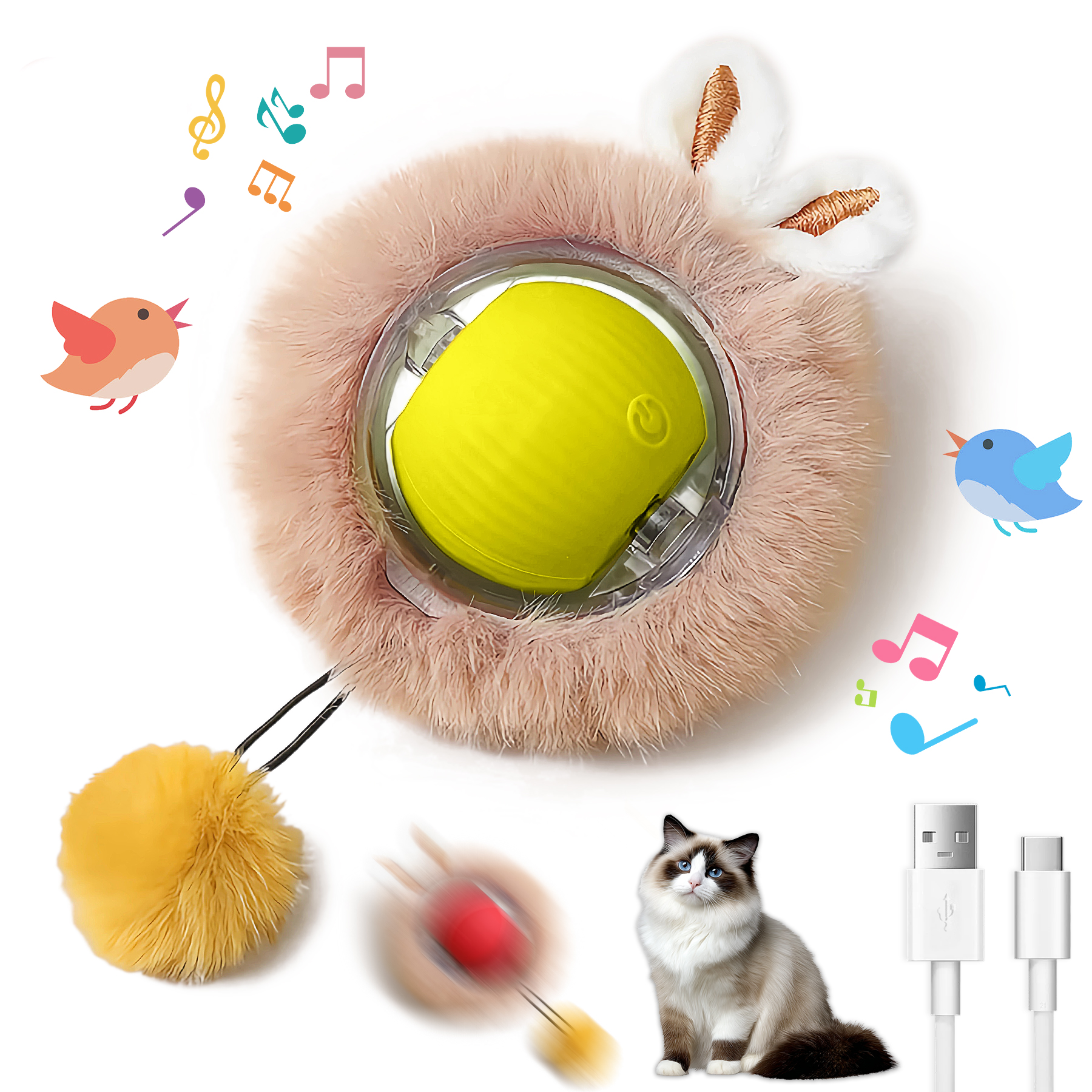 Balle jouet interactive chat chien lumières mouvement