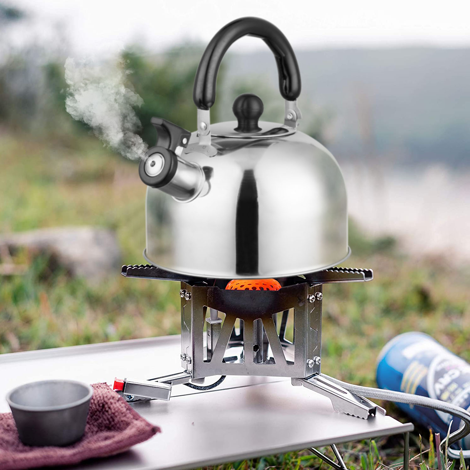 Bouilloire sifflante 2 litres acier inox étanche poignée chaude