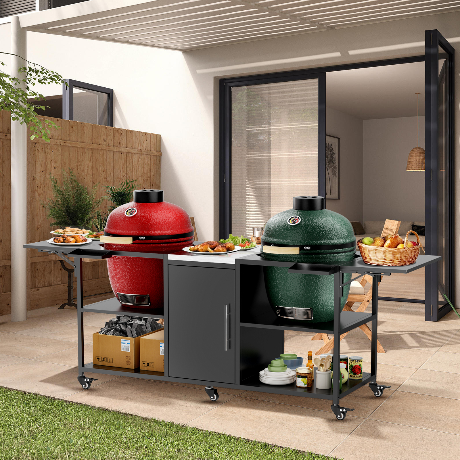 Chariot grill Big Green Egg 18po métal