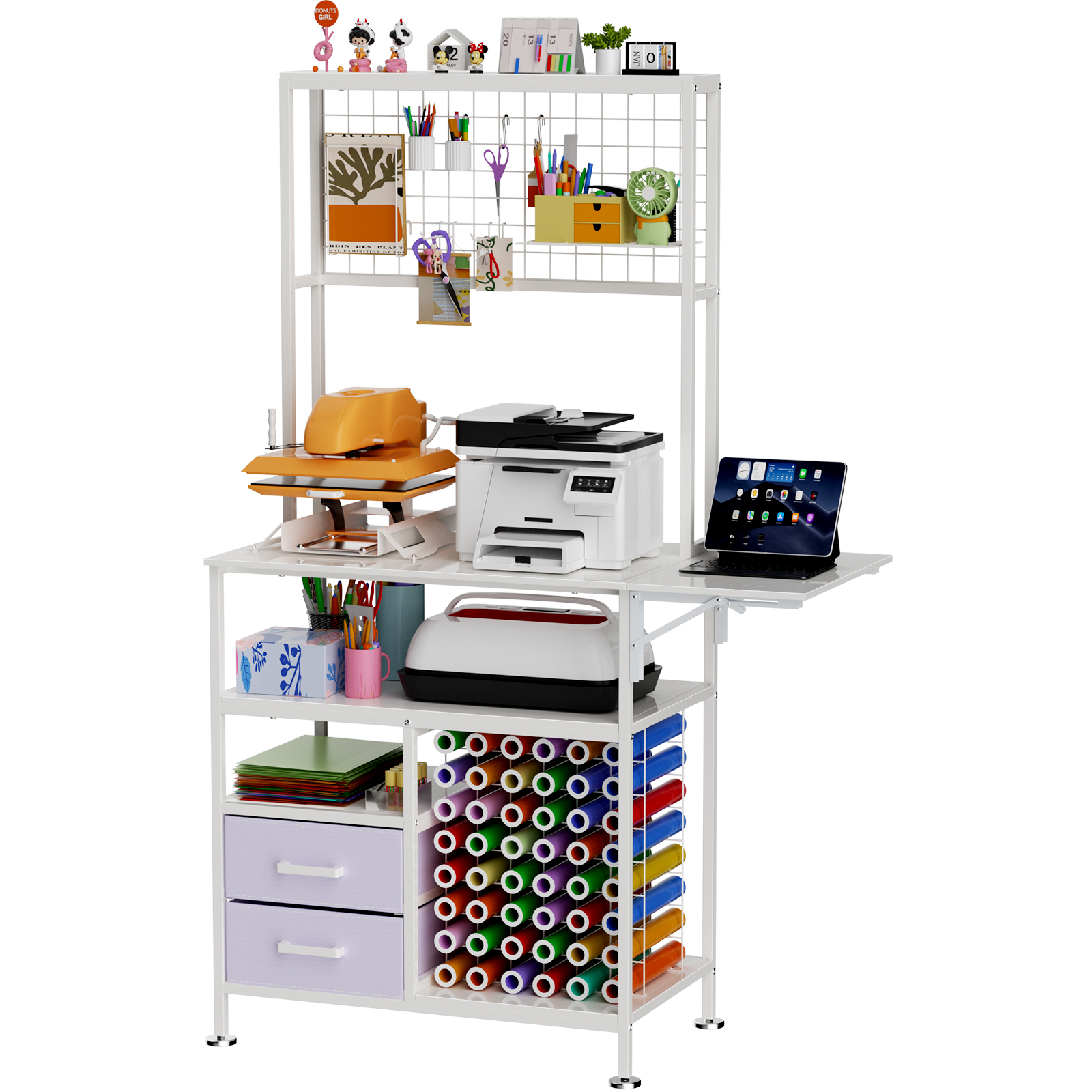 Table presse thermique pliable rangement tiroir