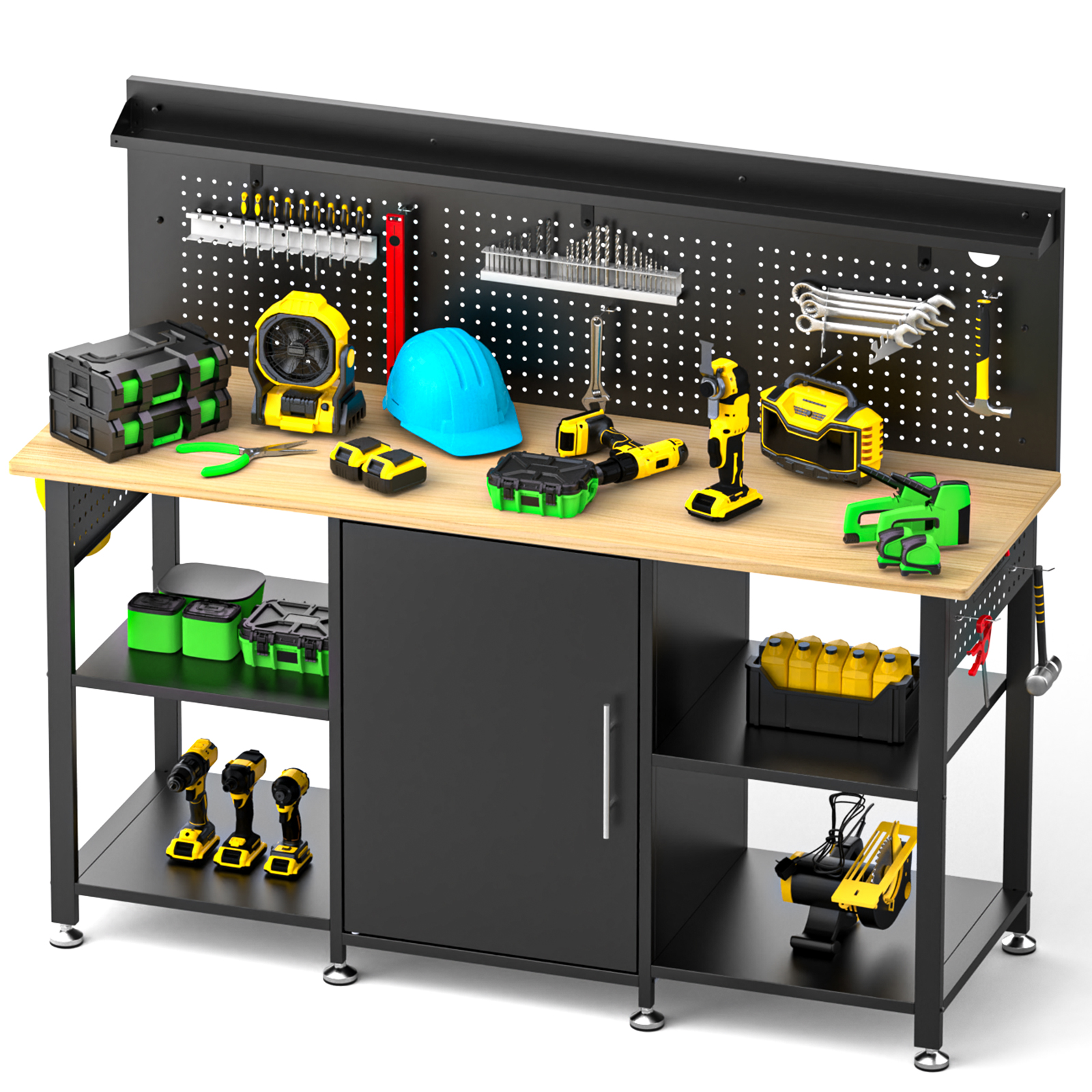Établi 60 po capacité 2000 lb avec armoire et tableau perforé