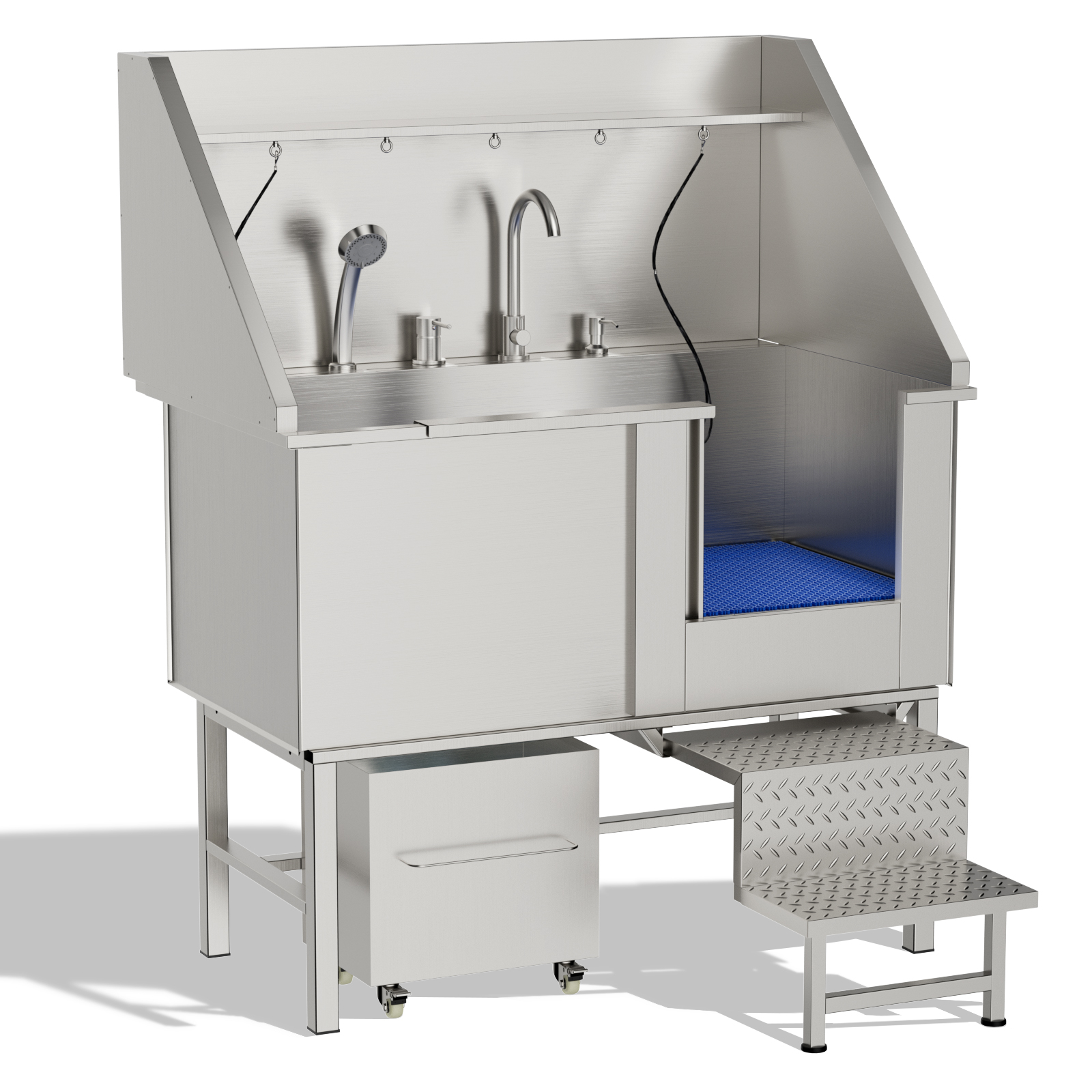 Station lavage chien acier inoxydable 50"