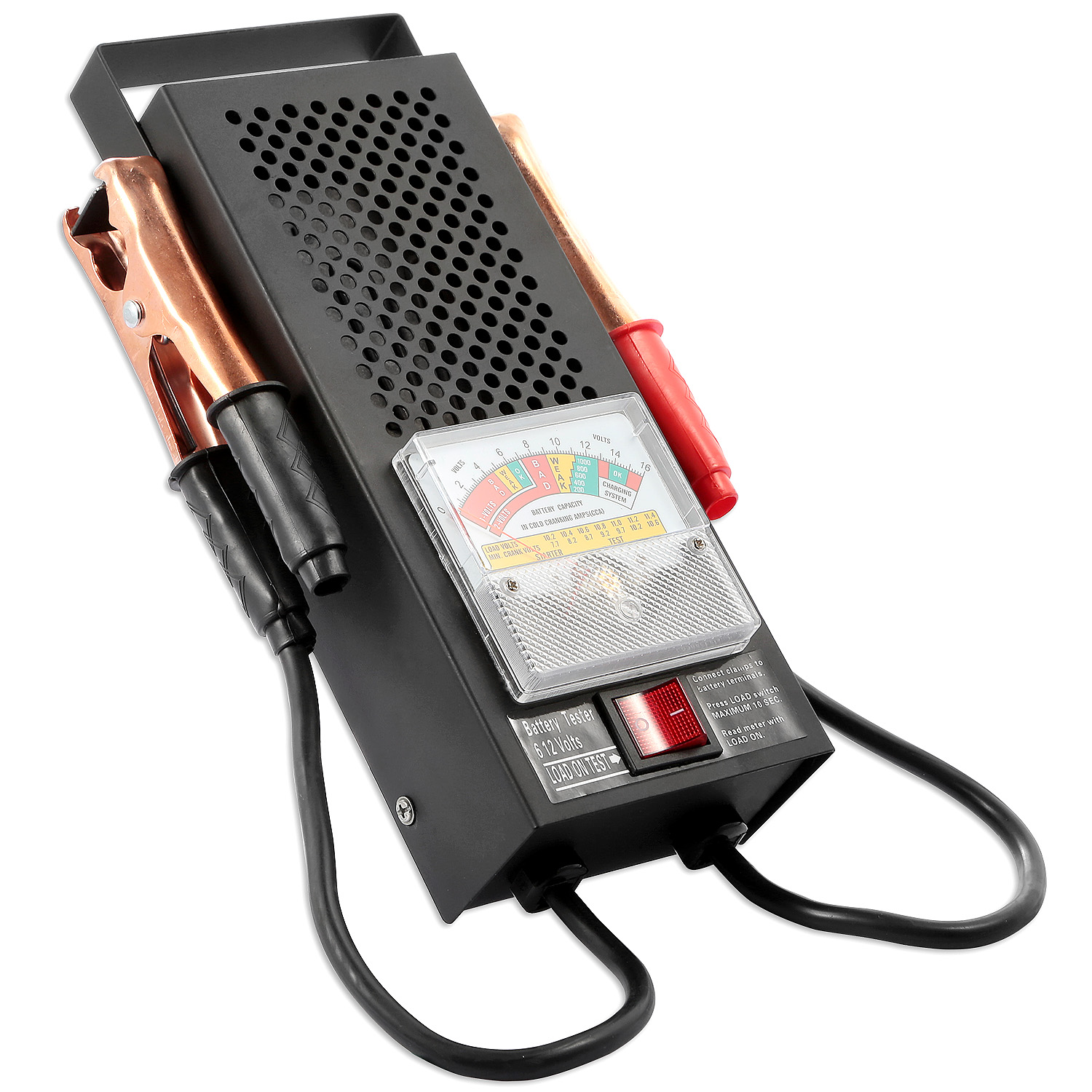 Testeur batterie 6-12V pince cuivre isolée lourd