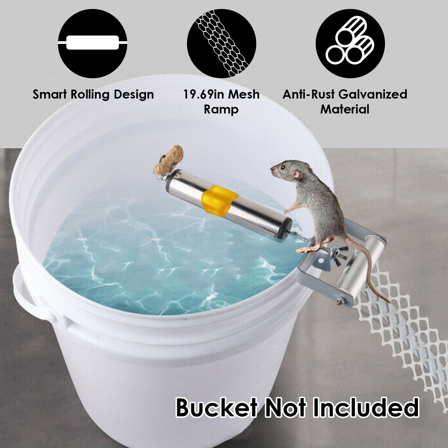 Piège à souris rouleau 19.69" - Trappe galvanisée réutilisable