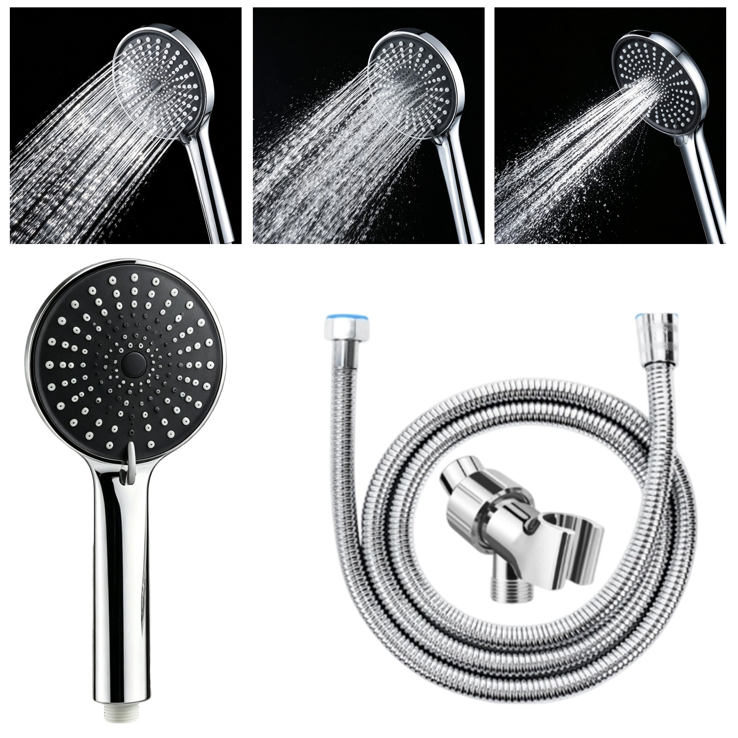 Pomme douche handheld 1,5M tuyau 3 modes pression