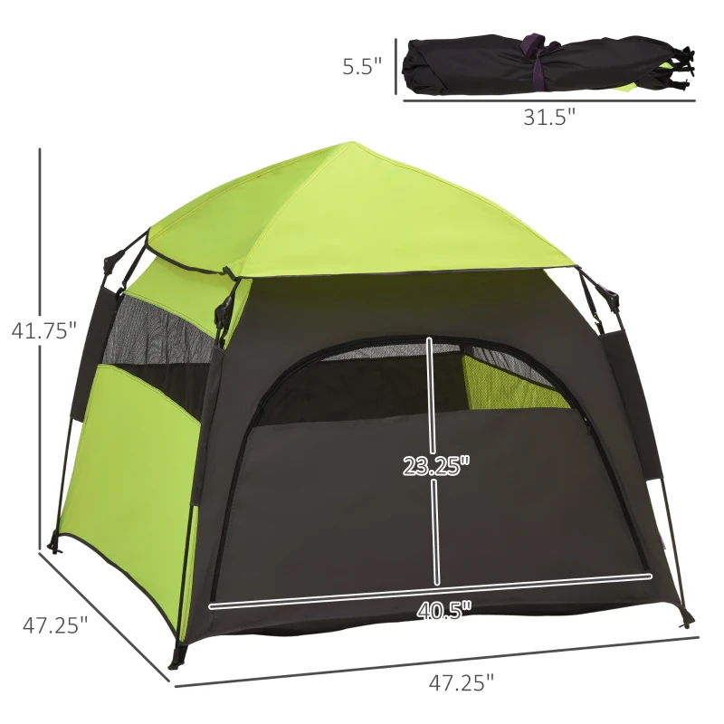 PawHut Tente pour chiens pop-up portable avec sac transport vert