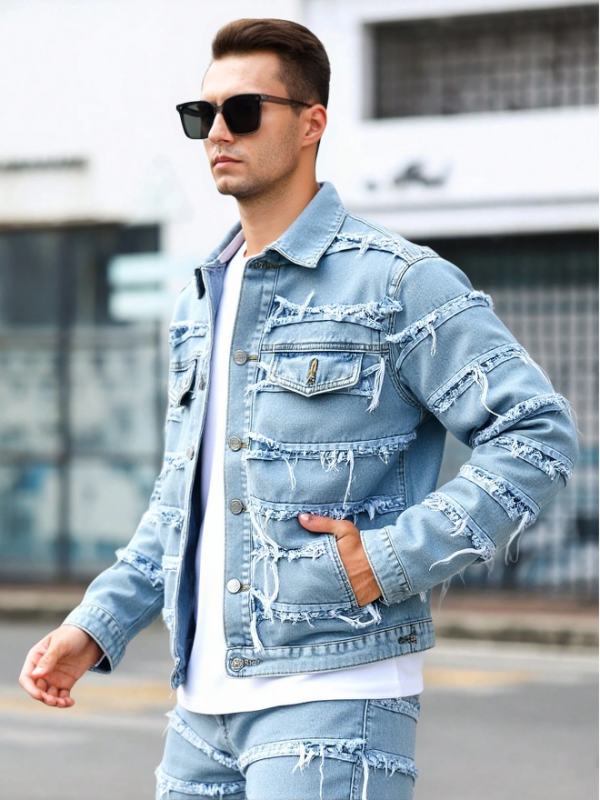 Veste denim ajustée formelle femme