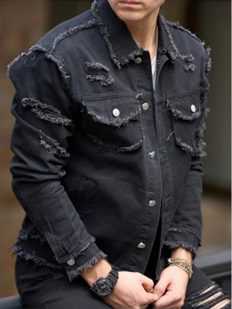 Veste denim ajustée homme