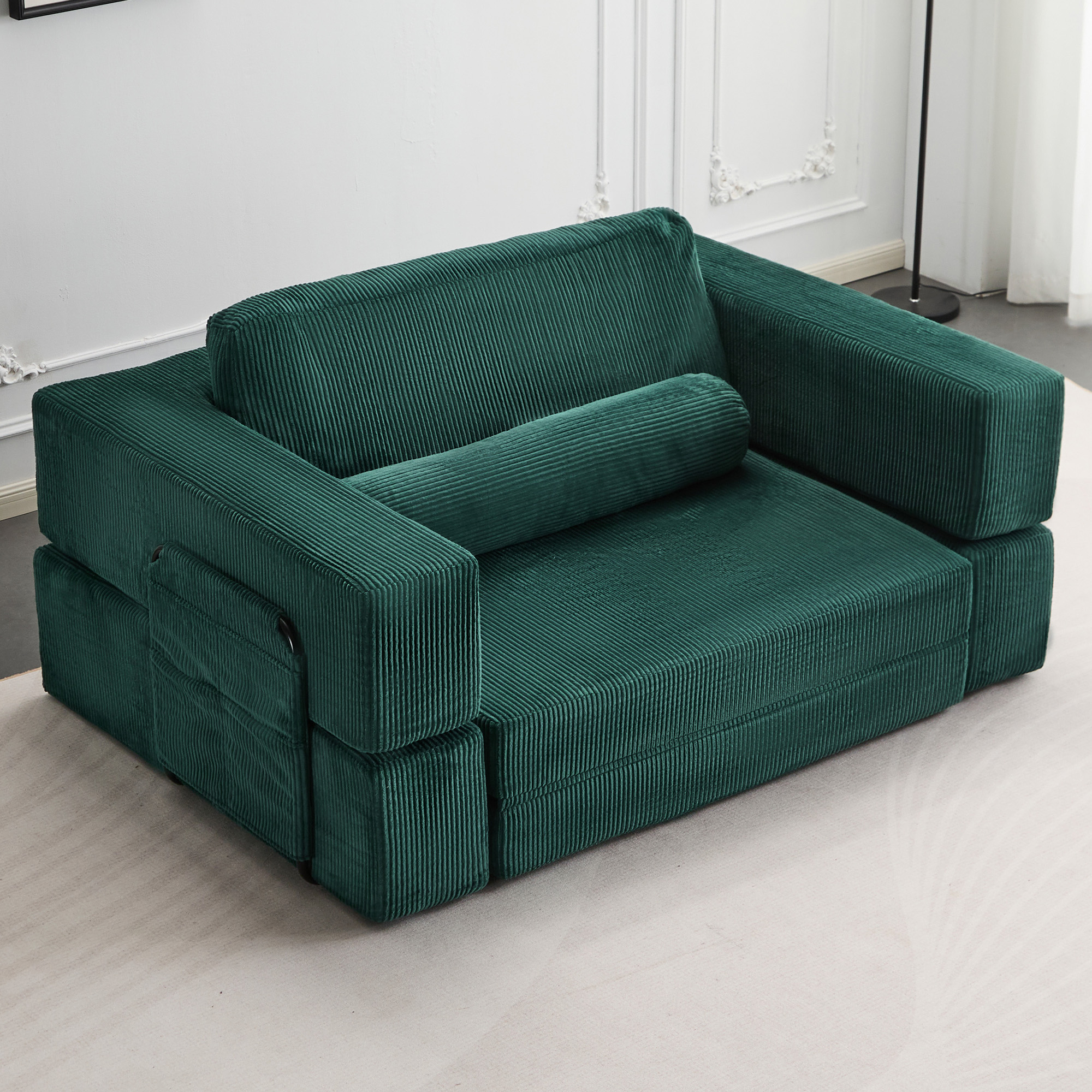 Sofa modulaire jeu château repliable vert, une place