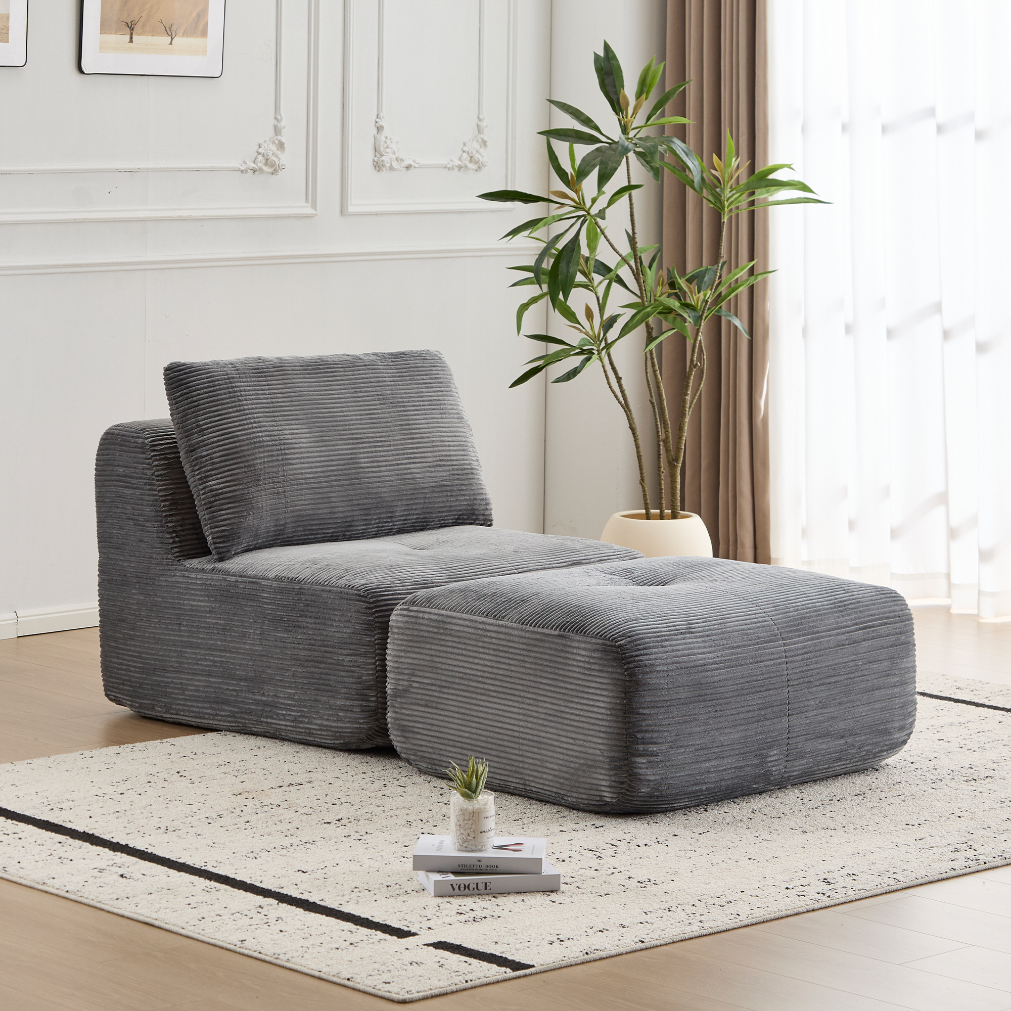 Sofa modulaire Cloud mousse mémoire, gris