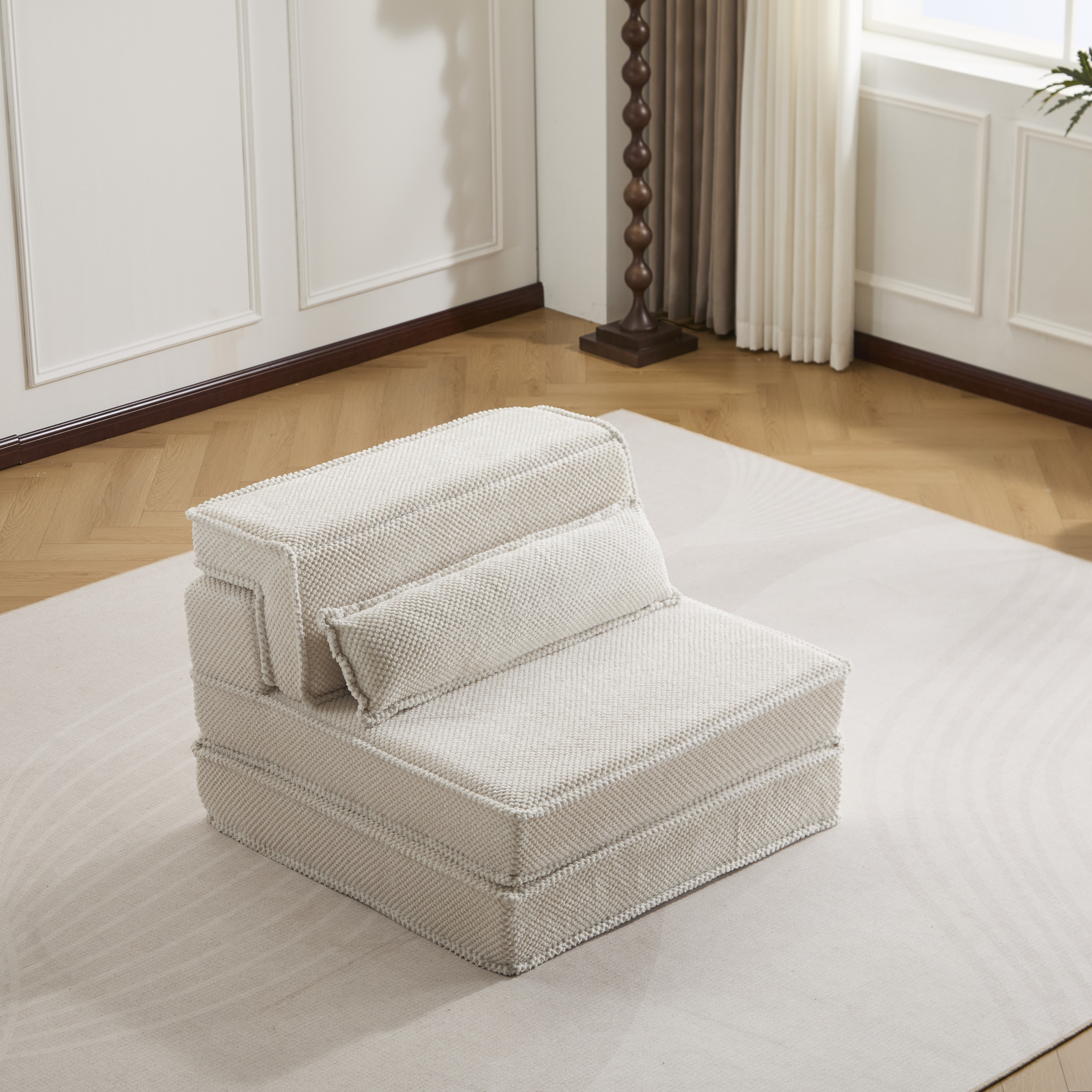 Sofa Mahjong convertible, modulaire, sans assemblage, gris