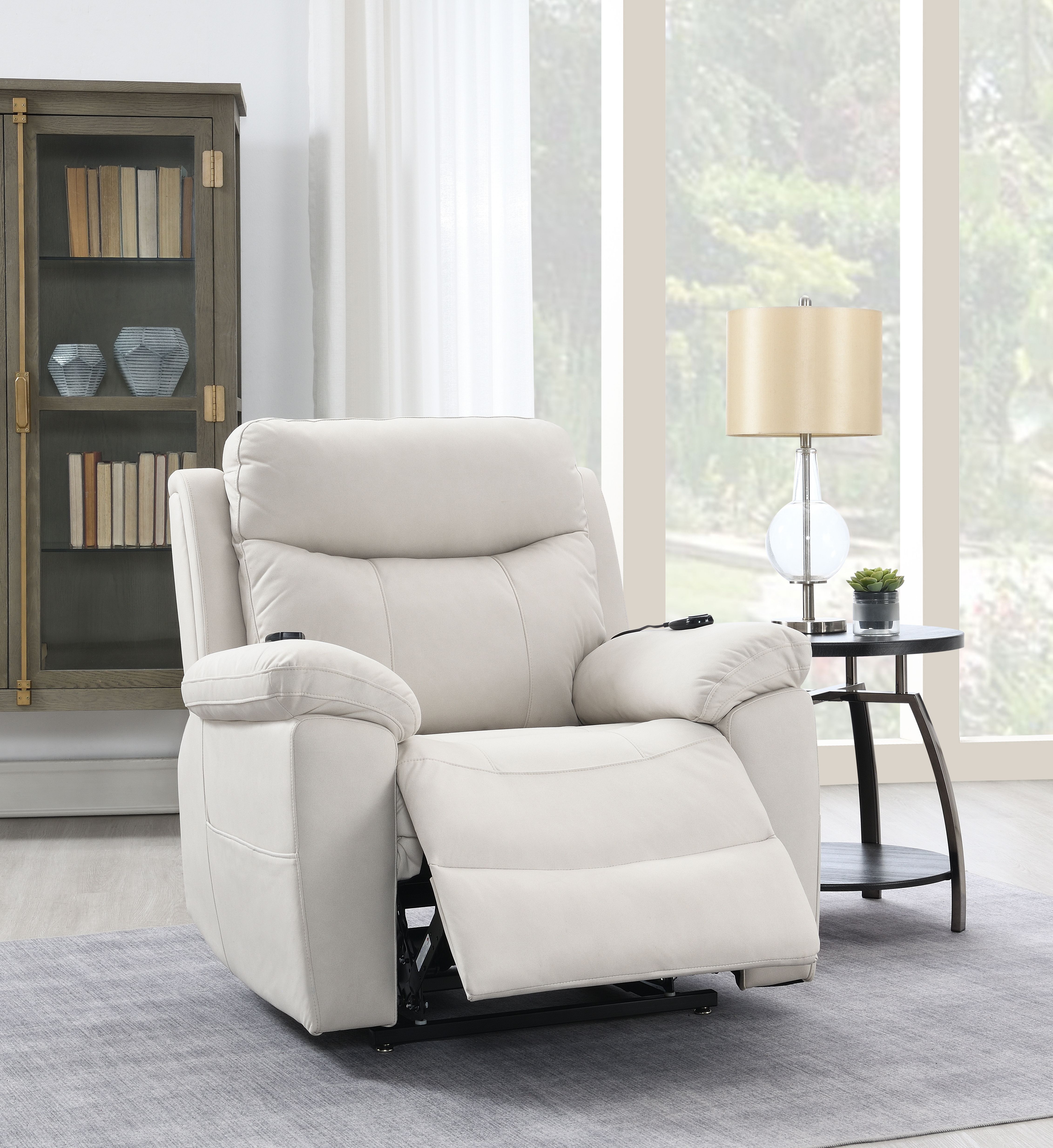 Chriki Fauteuil massage/chauffage/releveur microfibre beige