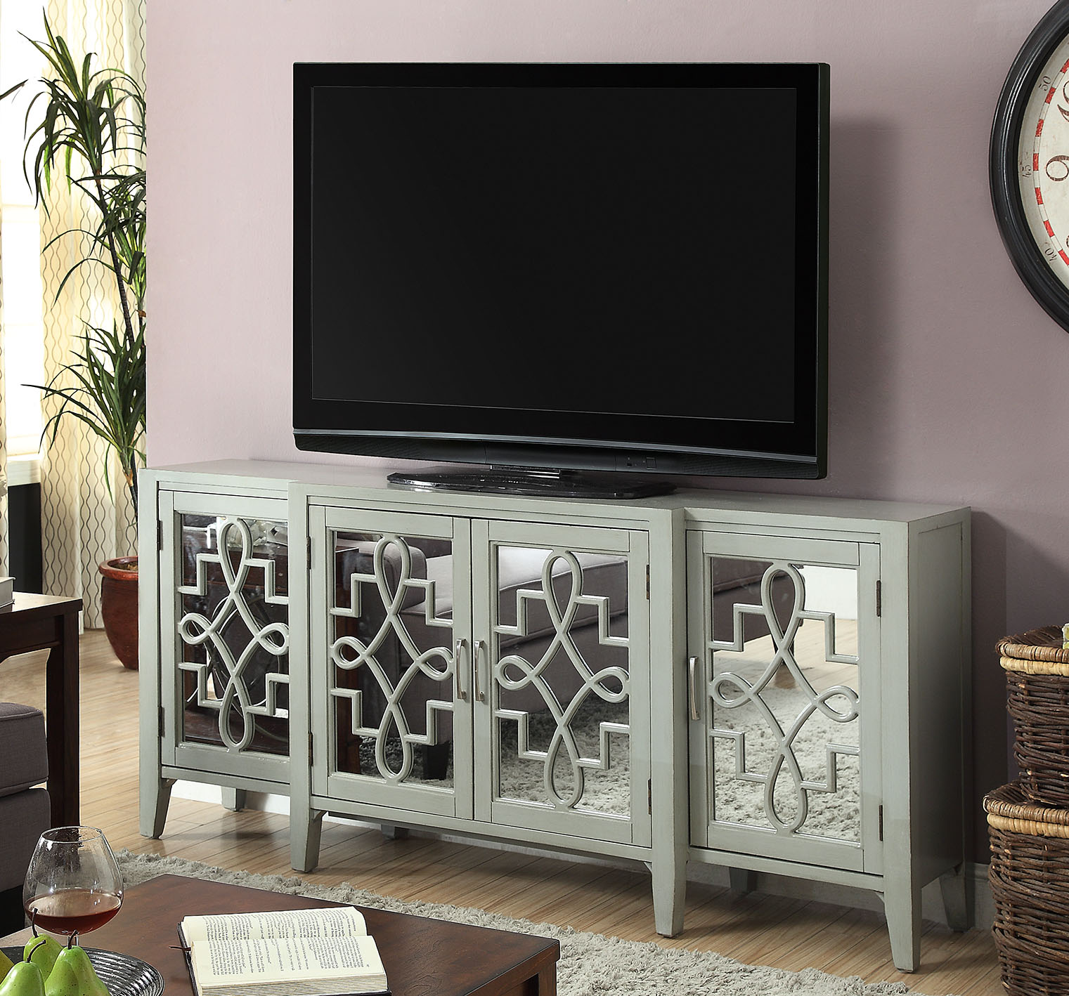 Armoire console Kacia gris antique