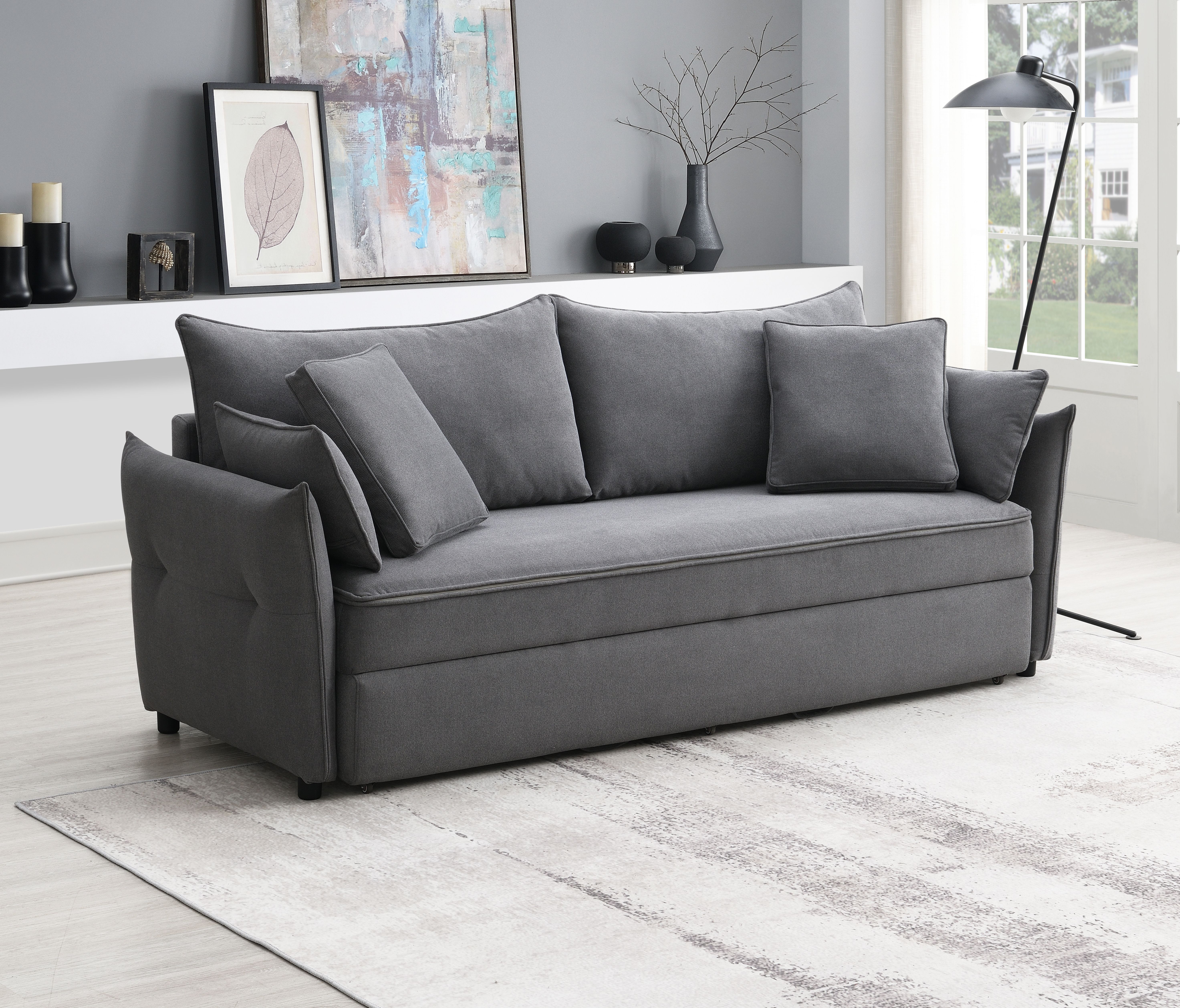 Sofa Irina tissu convertible avec rangement