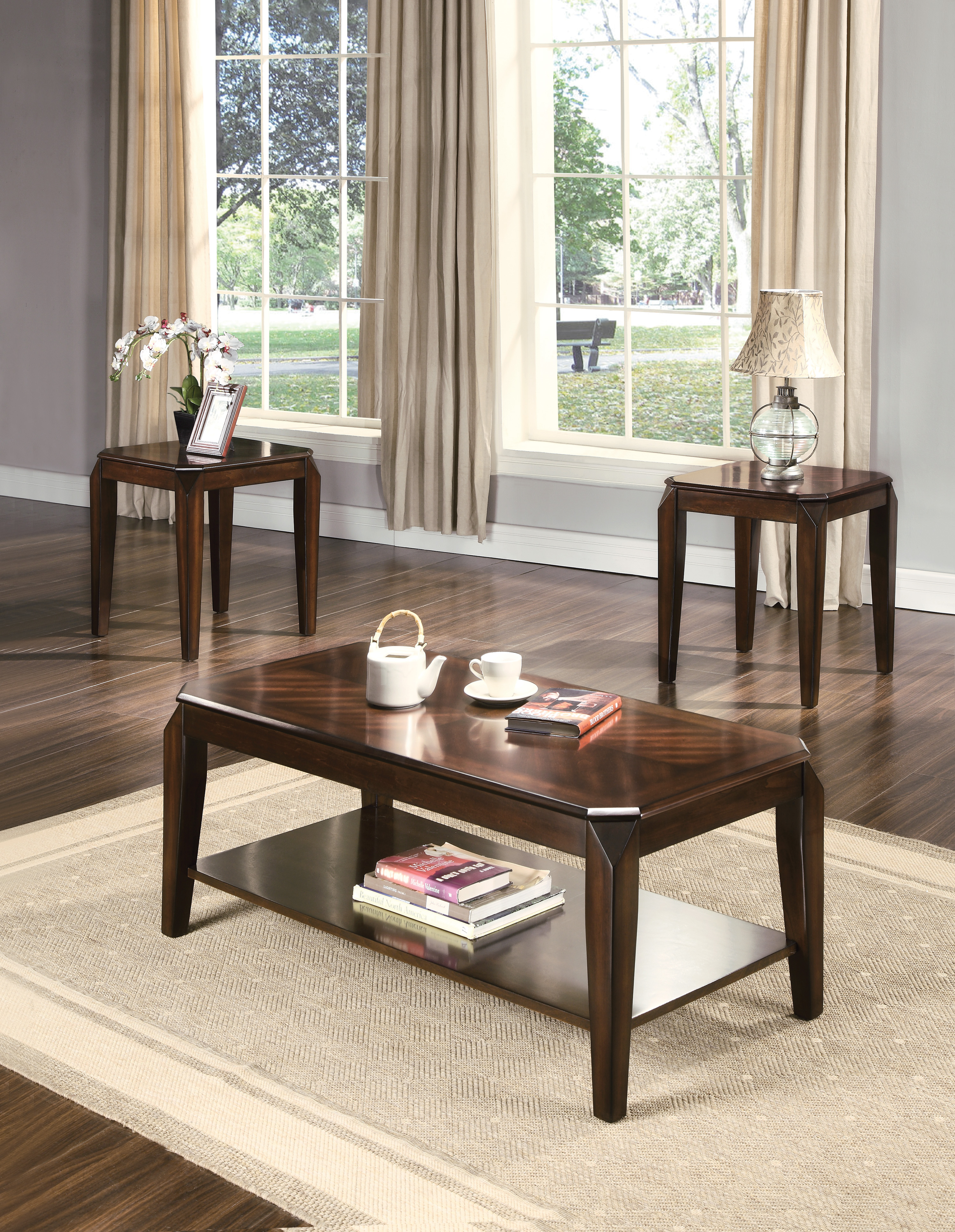Docila ensemble 3 pièces: table basse + 2 tables d'appoint
