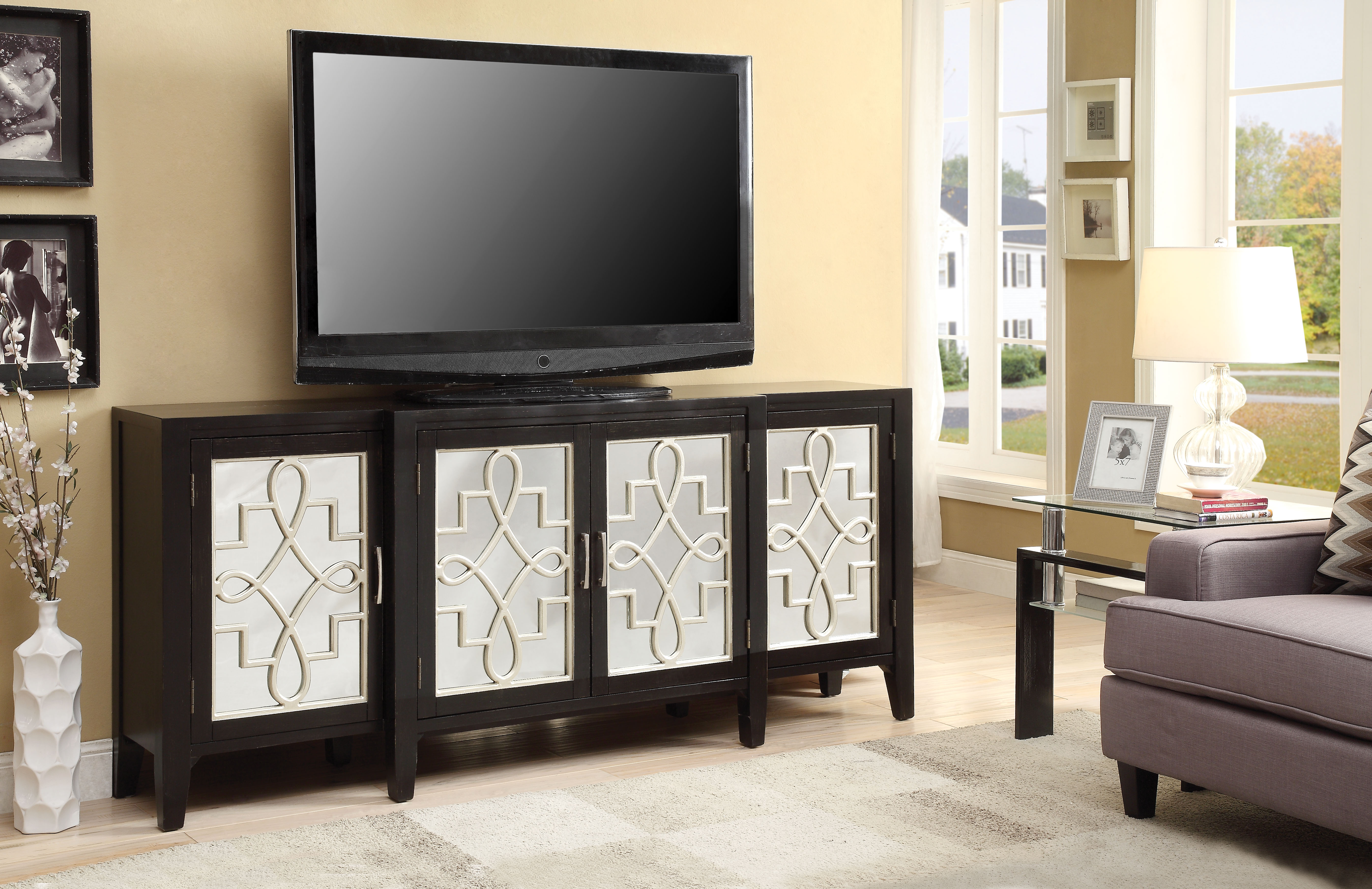 Armoire console Kacia noir antique