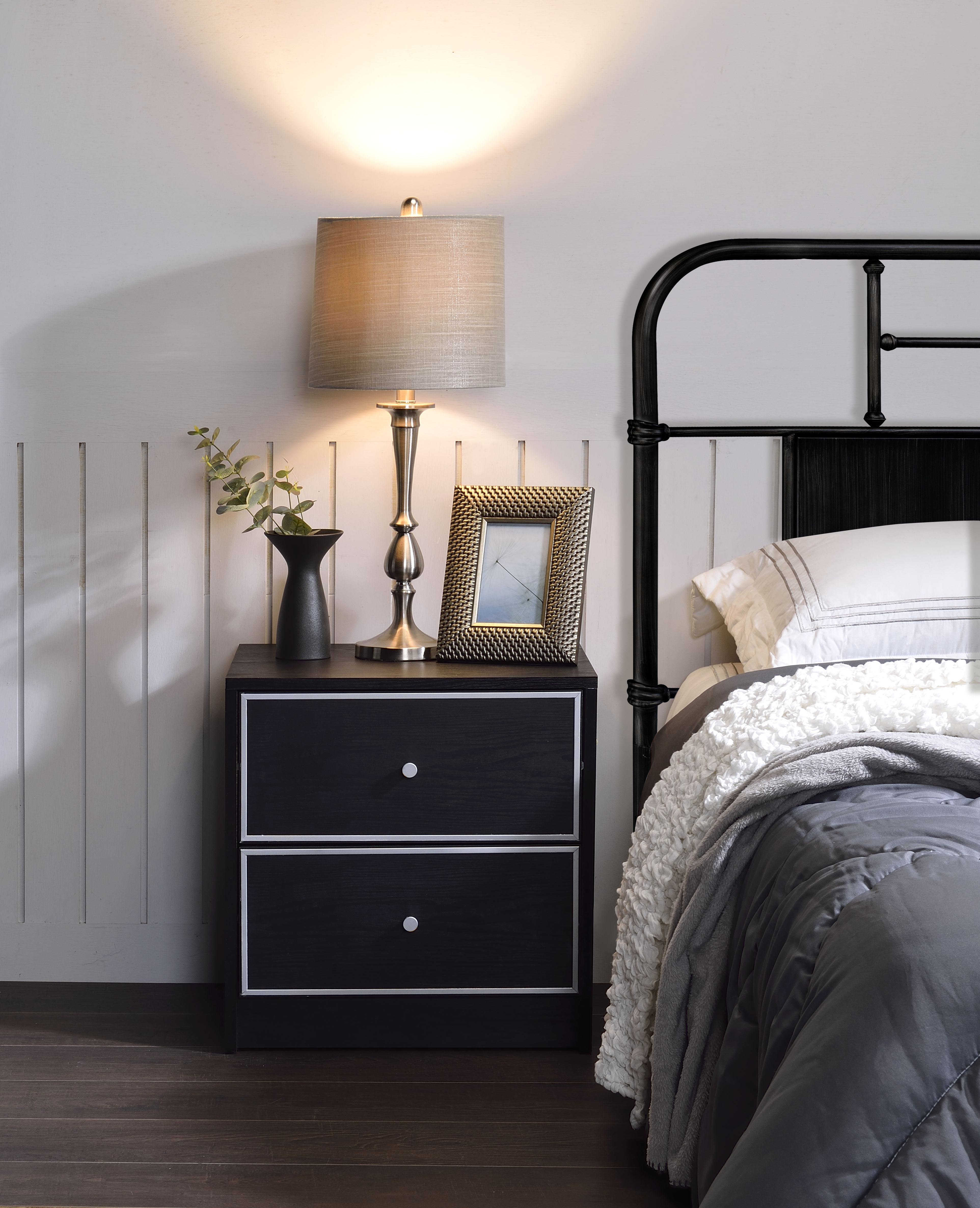 Table accent Jabir noir-argent