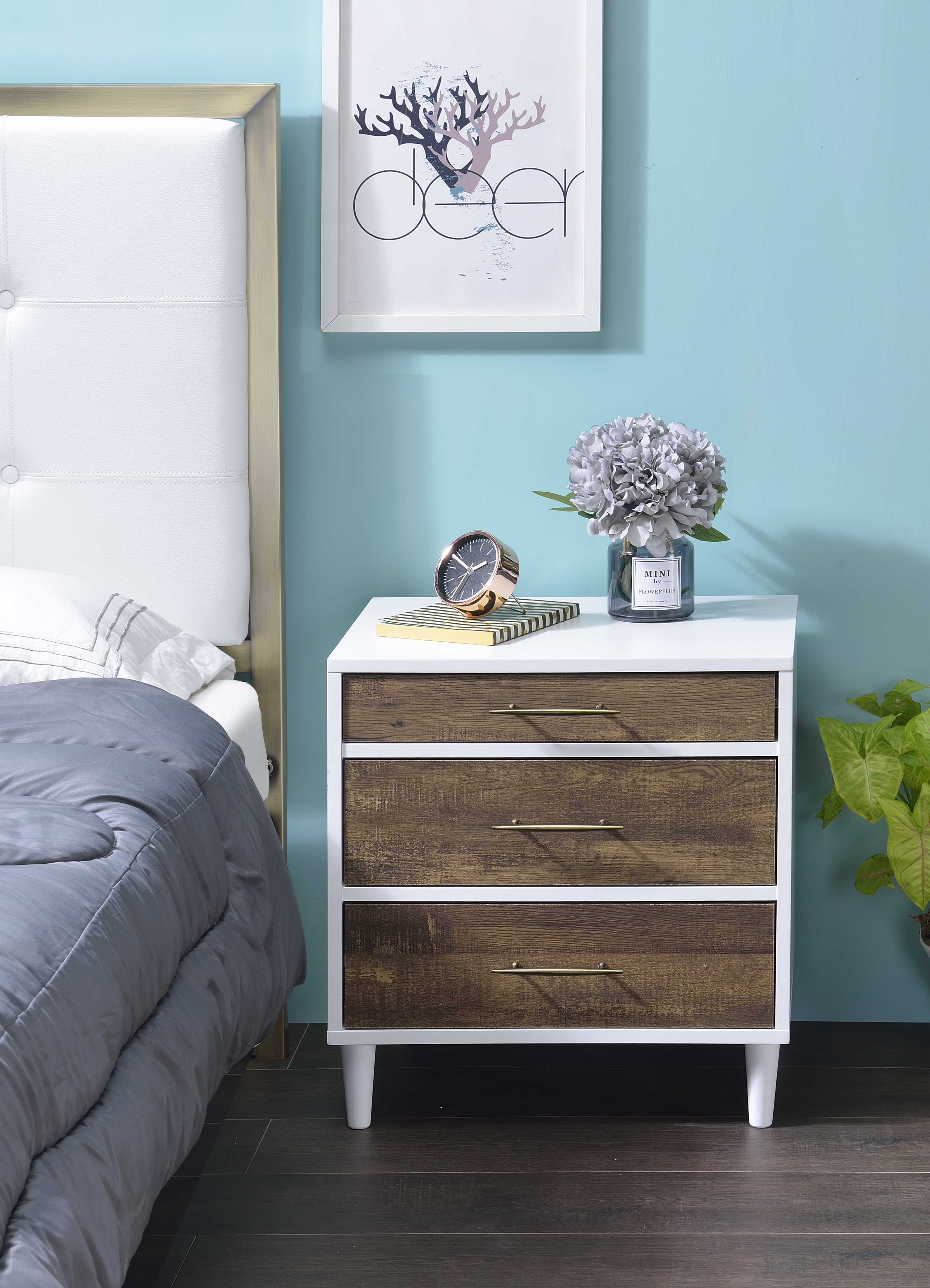 Table d'accent Lurel blanc chêne weathered