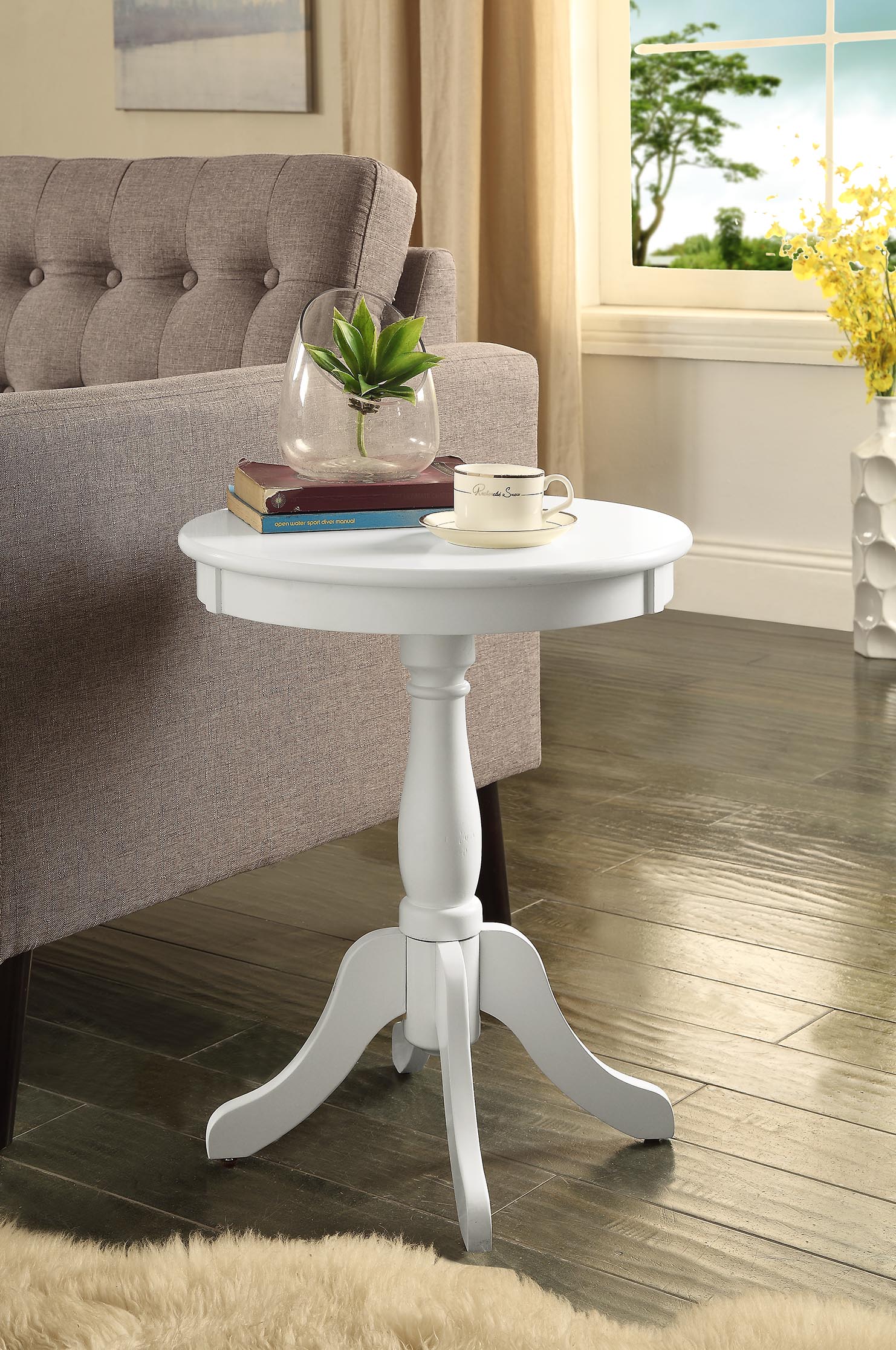 Table d'accent Alger finition blanche