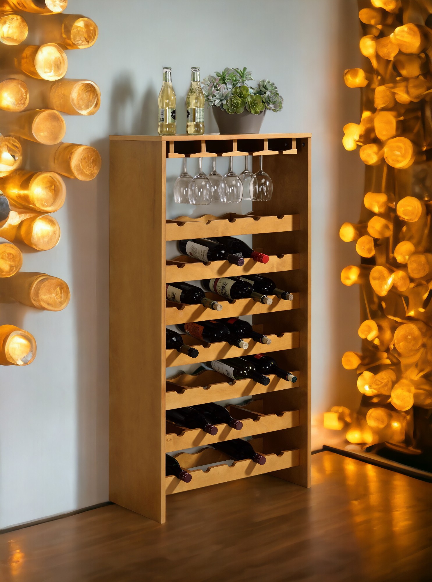 Meuble à vin Hanzi finition chêne