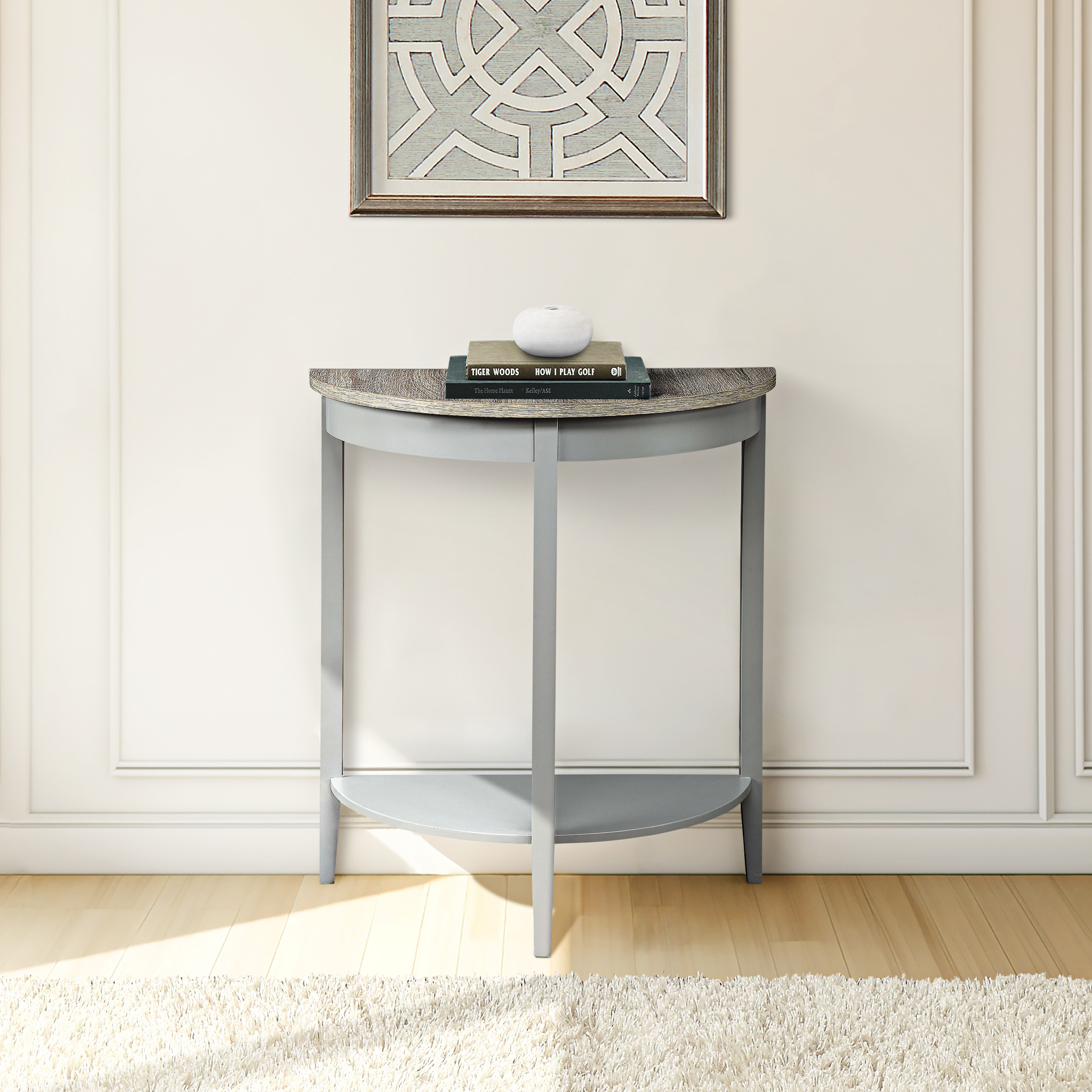 Table console Justino chêne naturel gris